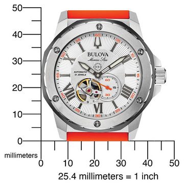 Bulova Taucheruhr für A Automatik Orange/Silberfarben