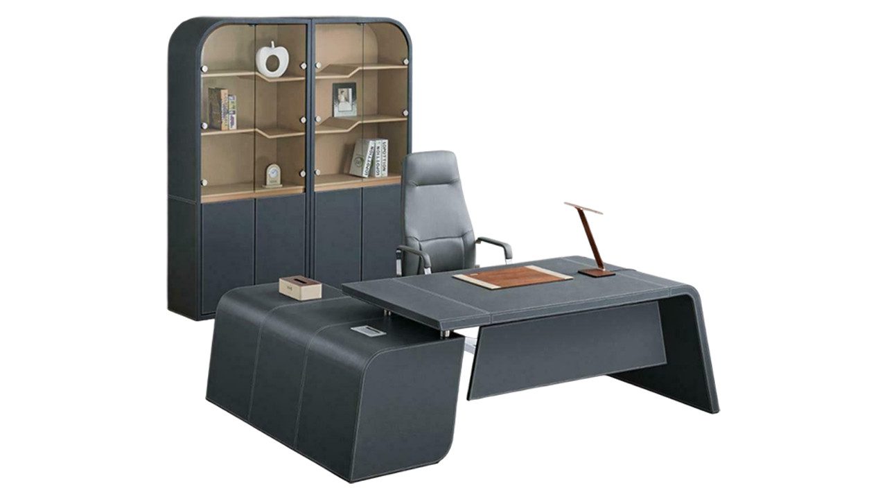 Büromöbel-Set Büro Set Aktenschrank Schrank Tisch Schreibtische Einrichtung Schwarz