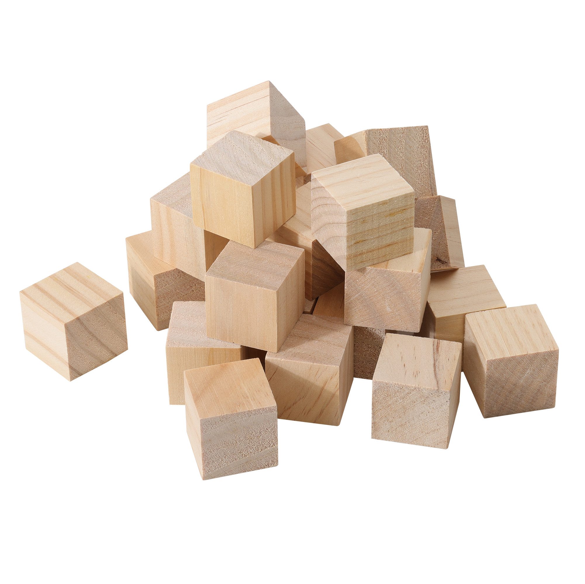 Kantholz Holzwürfel Set - 25 hochwertige Kiefernklötze - Ideal zum Basteln