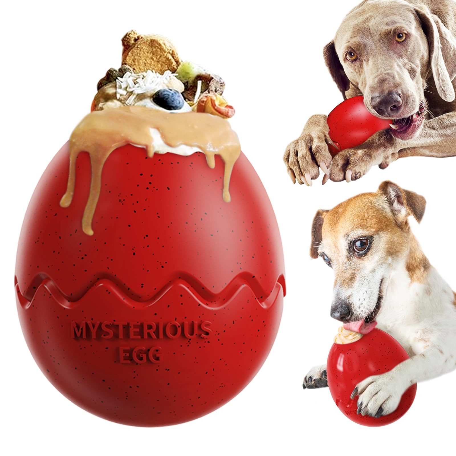 Tier-Beschäftigungsspielzeug Hundespielzeug, interaktiver Slow Feeder (rot)