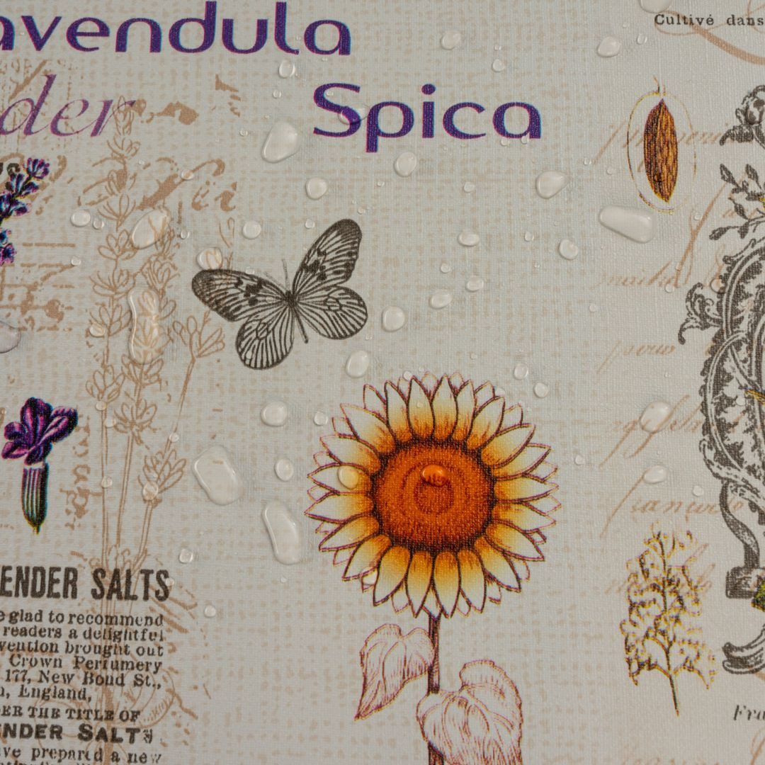 laro Tischdecke Wachstuch-Tischdecken Abwaschbar Lavendel Sonnenblumen rechteckig – Bild 5 von 5