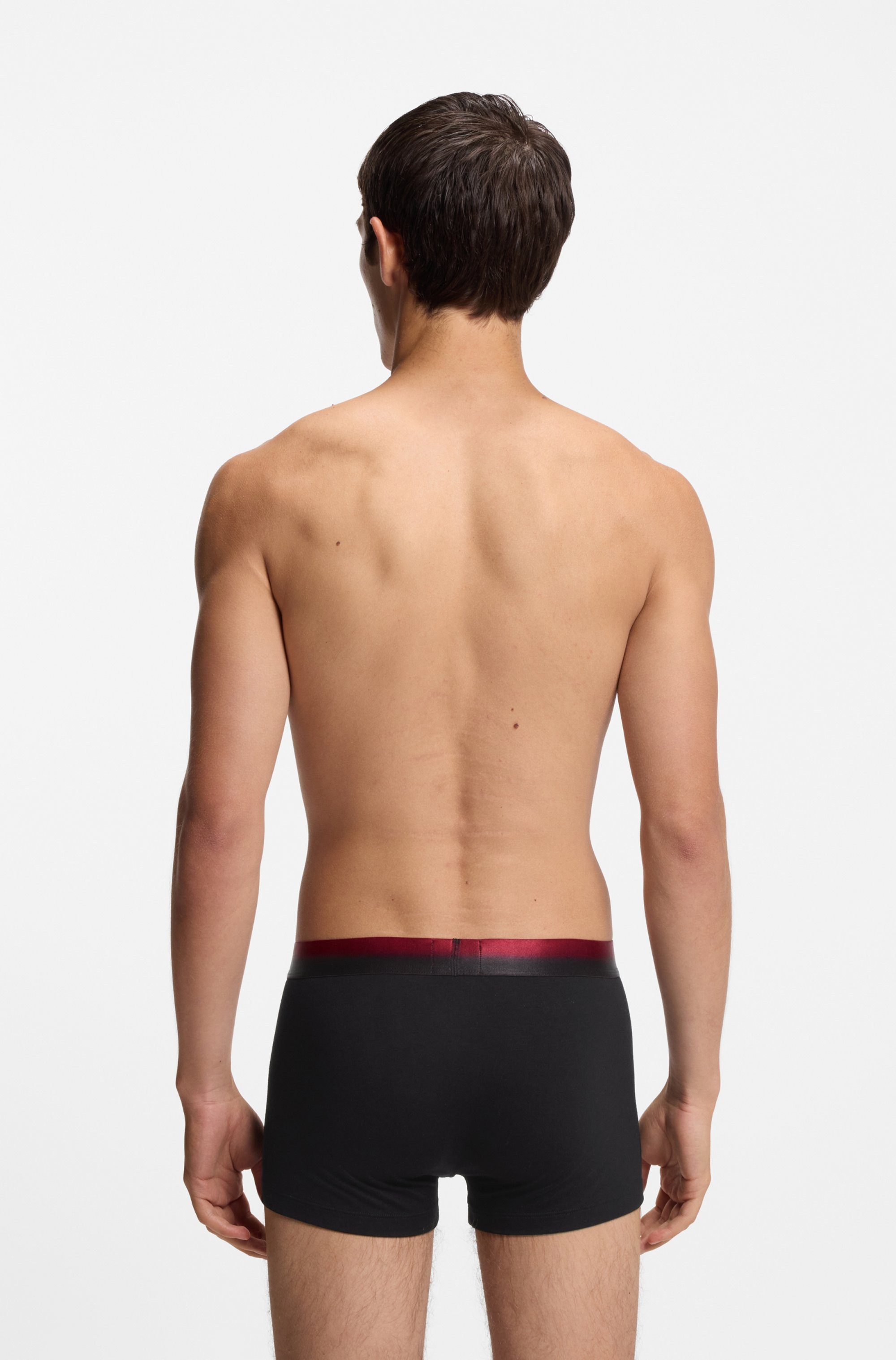 HUGO Trunk (3-St) elastischer Bund mit Sprühfärbemuster und Logo