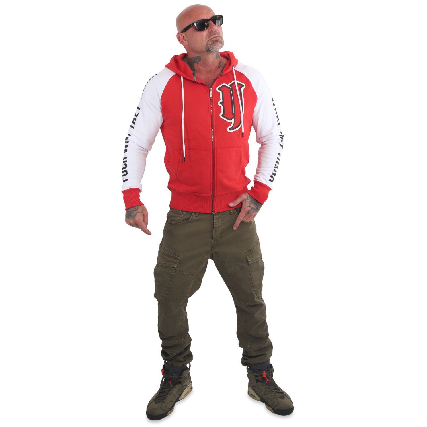 Face Kapuzensweatjacke Think und Colorblocking rush mit Raglanärmeln YAKUZA Two adrenaline