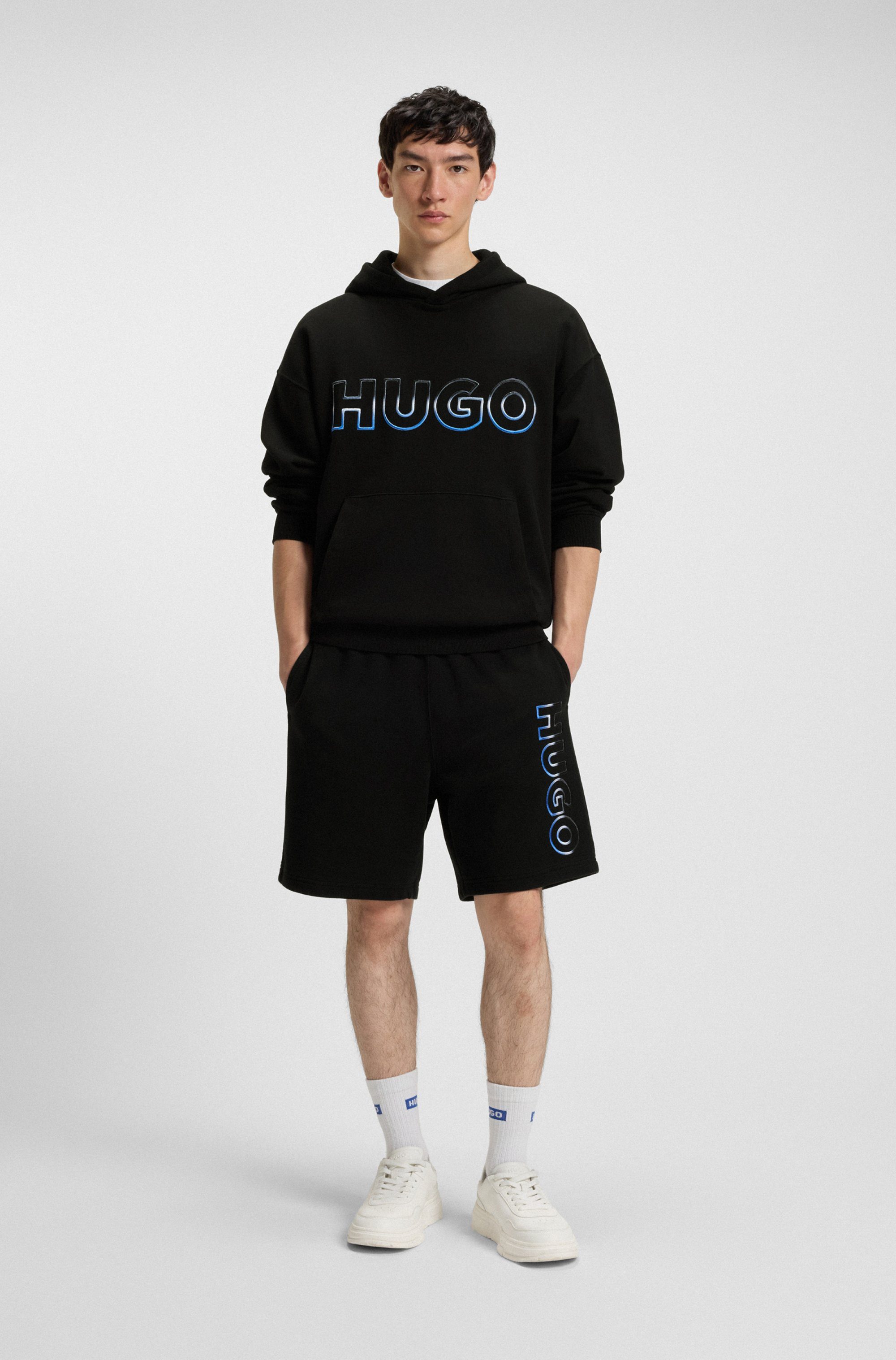 HUGO Blue Sweatshirt Nogudi mit Kapuze, regular fit, reine Baumwolle