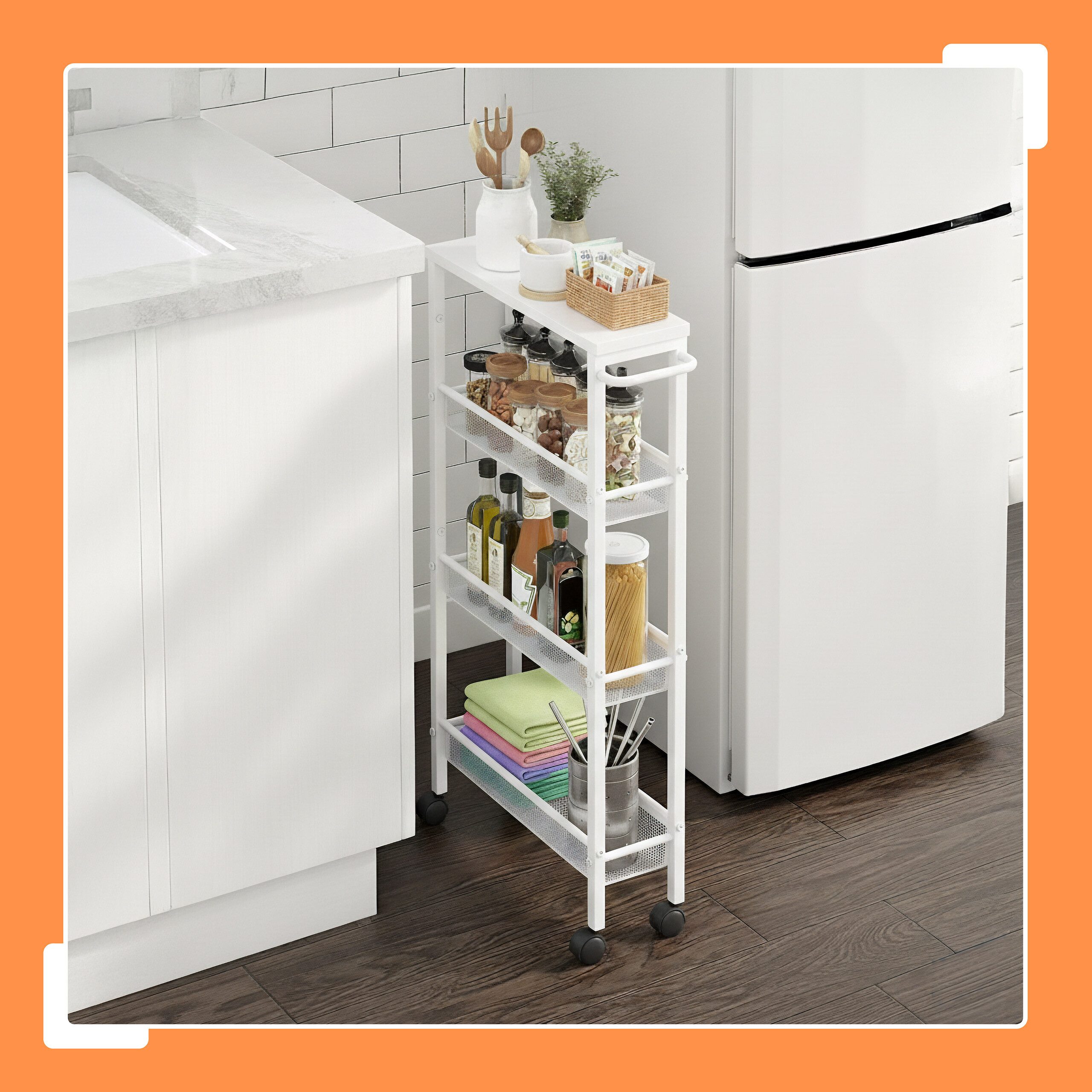 relaxdays Küchenwagen Nischenwagen mit 4 Ebenen, günstig online kaufen