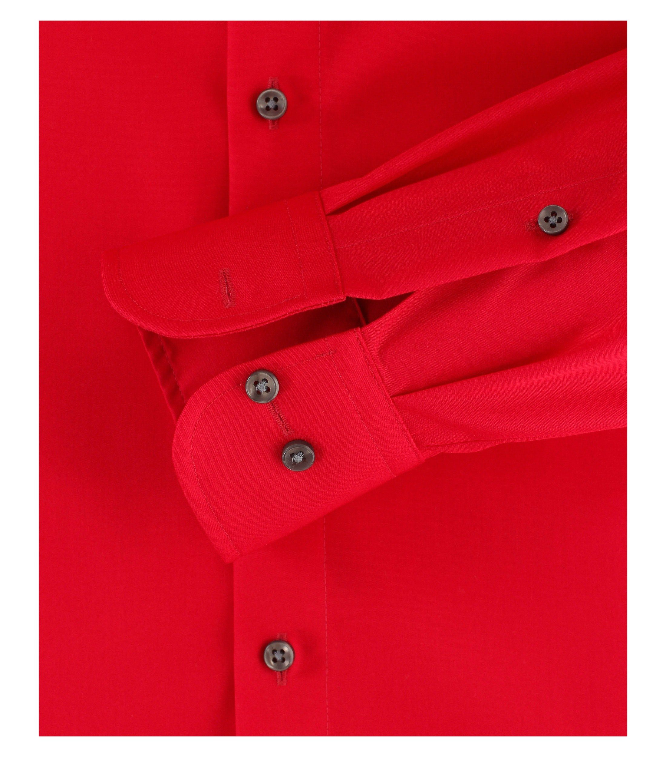 CASAMODA Businesshemd Einfarbig Rot Rot Langarm Businesshemd - sattes Fit Comfort - - 