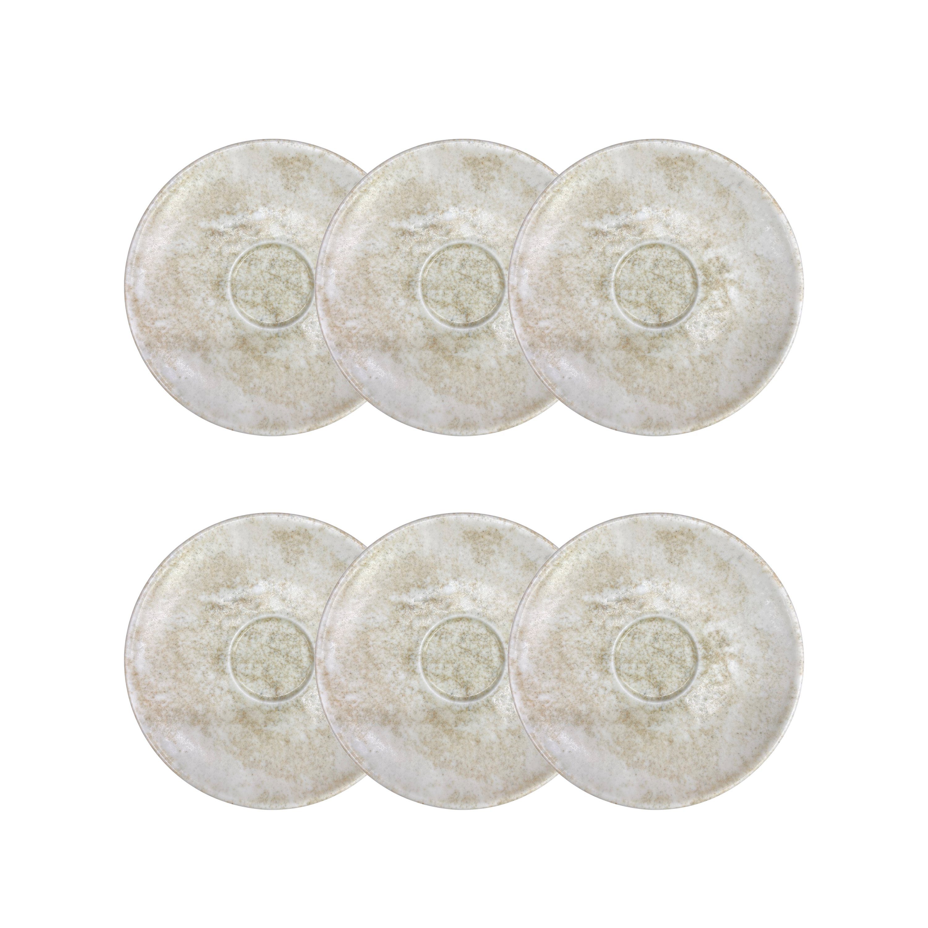 Bonna Mülleimer 6x Bonna Nacrous Matt Gourmet Untertasse Ø12cm Kaffeeteller