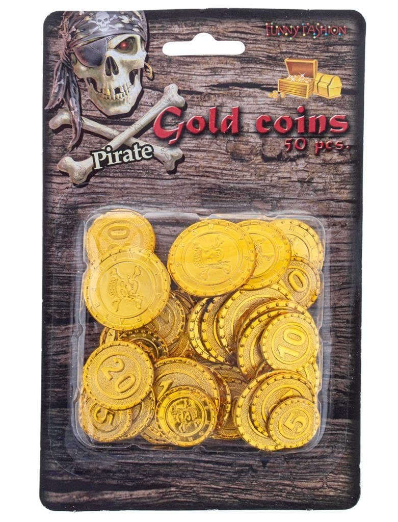Funny Fashion Blaster 50 Goldmünzen Piratenschatz, Gold