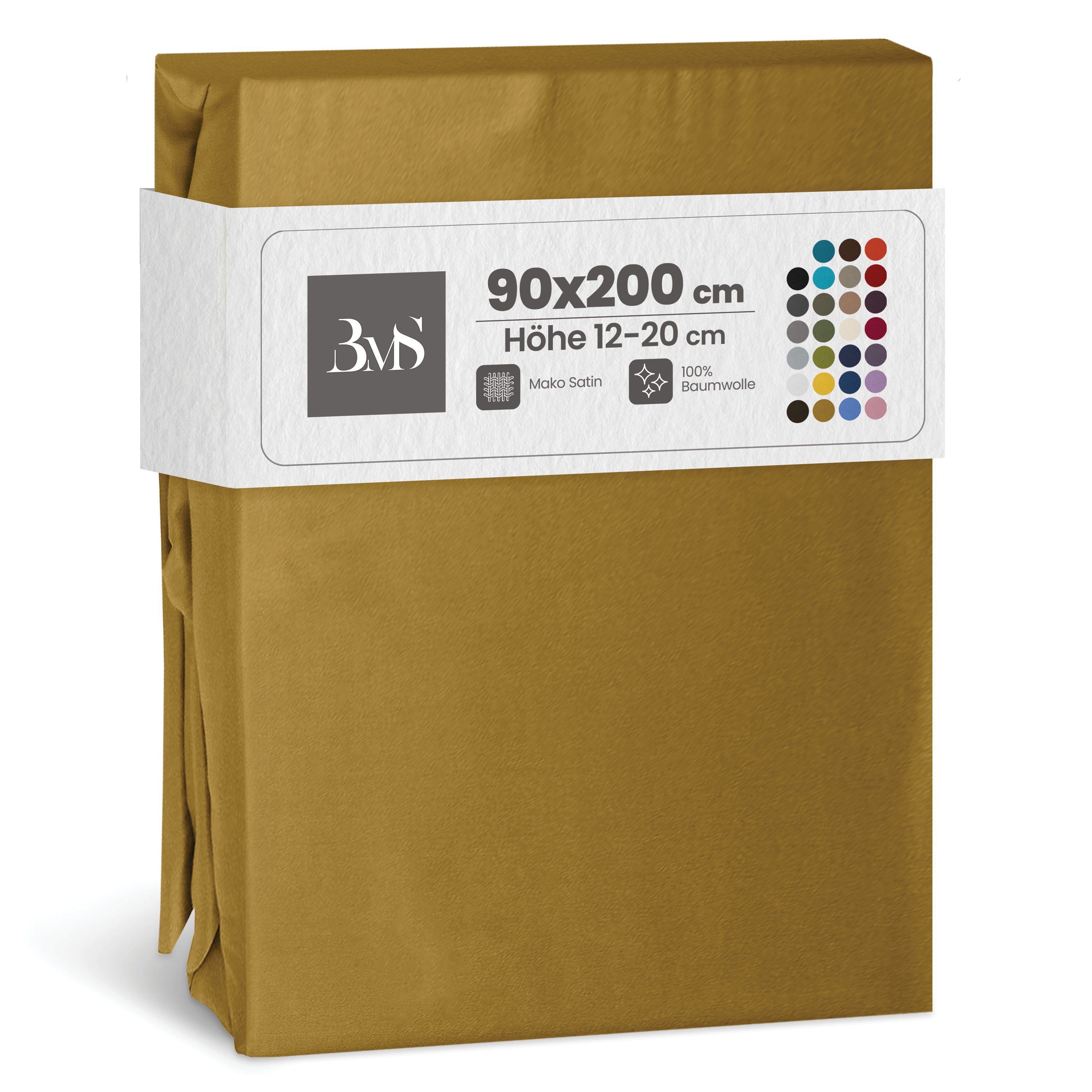 BETTWAESCHE-MIT-STIL Spannbettlaken Mako Satin Spannbettlaken, Matratzenhöhe 12-20 cm, Mako-Satin, Gummizug: rundum, (1 Stück)