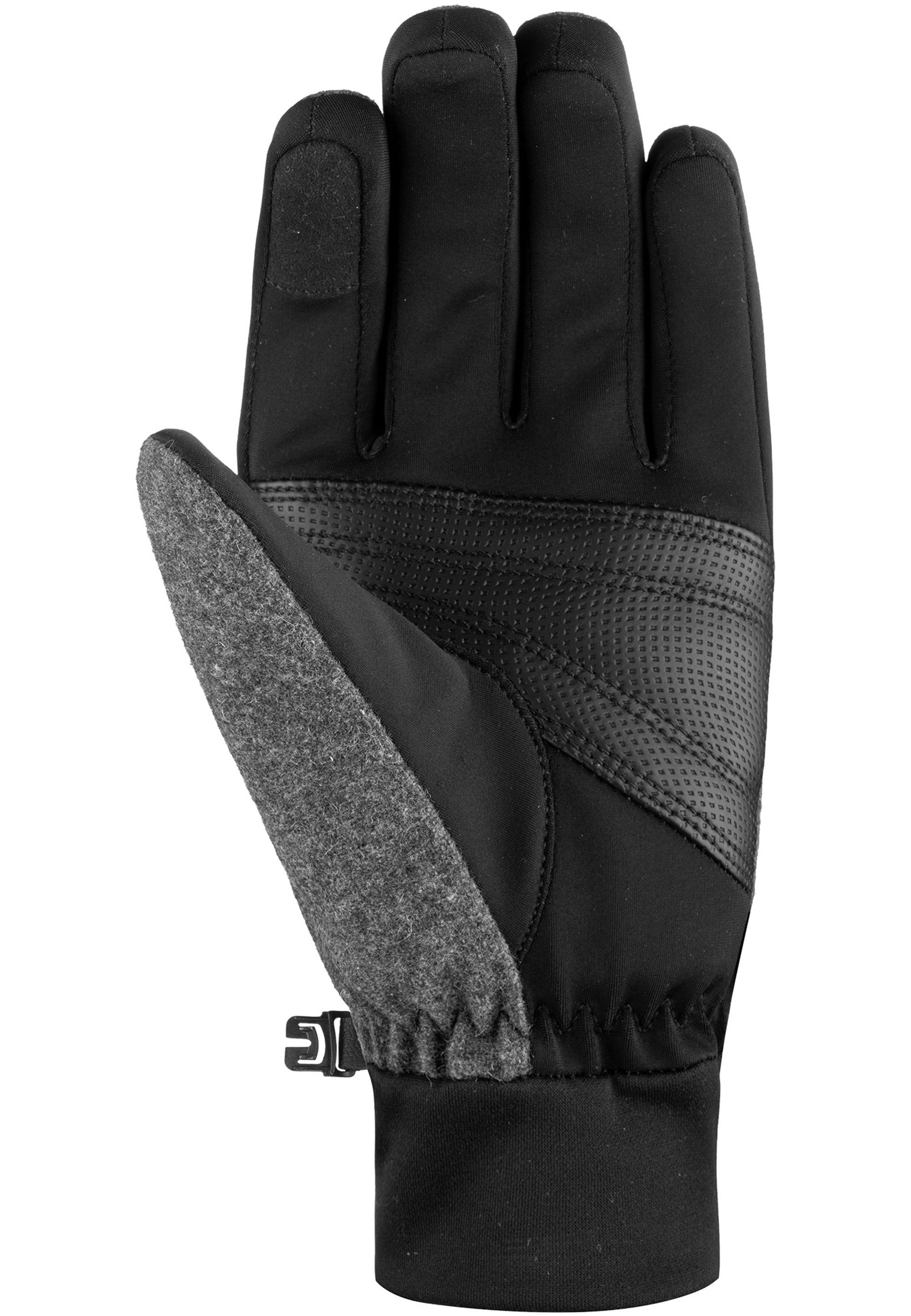 Reusch Skihandschuhe Saskia Touch-tec mit schwarz-grau verspielten Design-Elementen