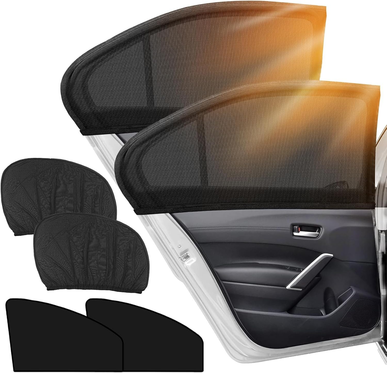 Agger Autosonnenschutz 2 Stück Auto-Sonnenschutz – UV-Schutz, (4-St), Für die meisten Fahrzeuge