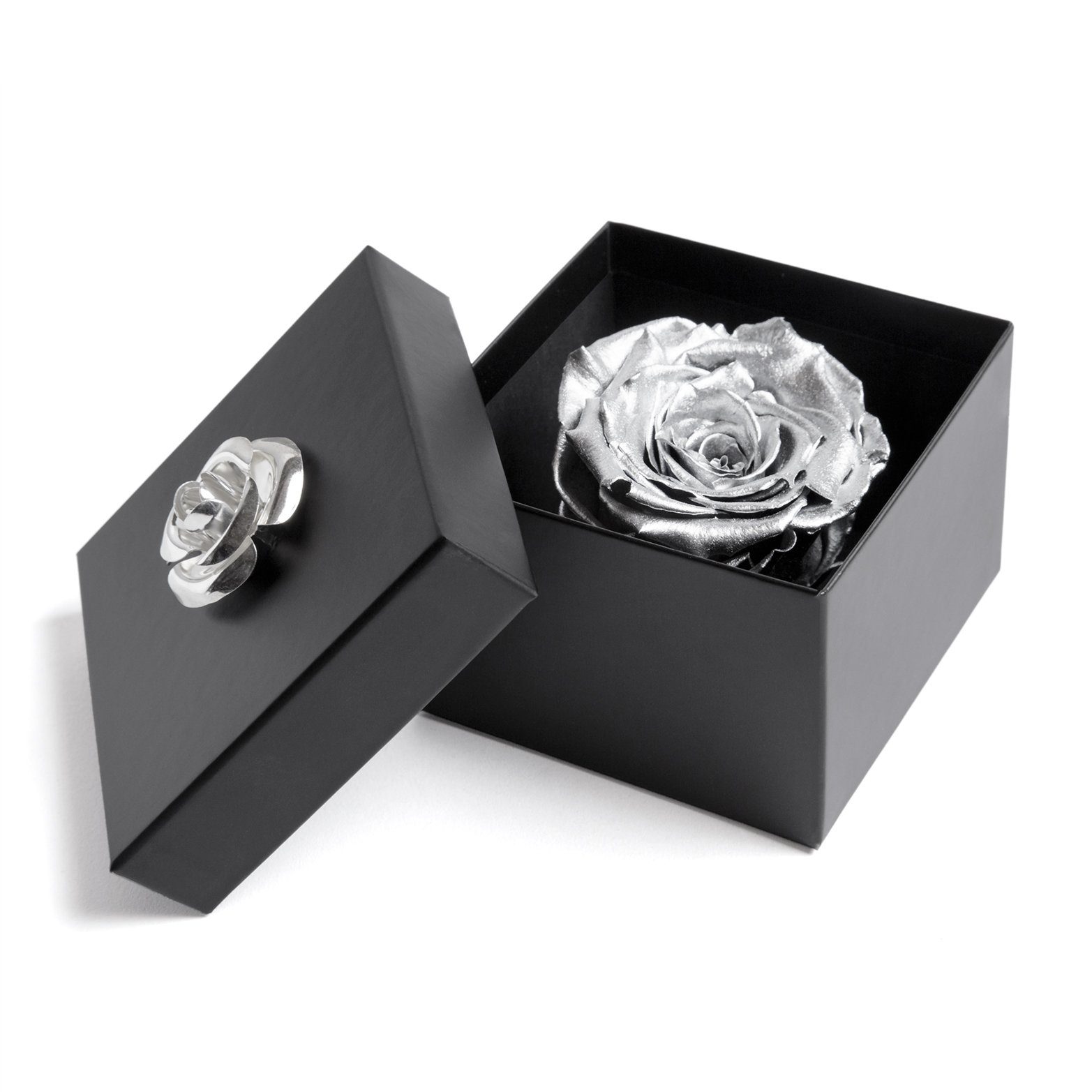 cm, Jahre Kunstblume ROSEMARIE Rose, Blumendeckel Echte silber Jahre mit 6.5 SCHULZ Rose bis Rose in zu Box haltbar 3 Rose Infinity 3 haltbar Heidelberg, Höhe 1