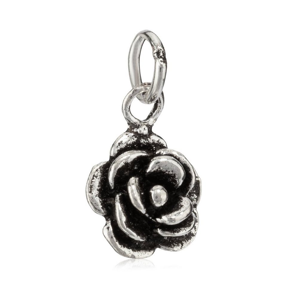 NKlaus Kettenanhänger Kettenanhänger Rose Blume 925 Silber 0,8cm Amulet, 925  Sterling Silber Silberschmuck für Damen