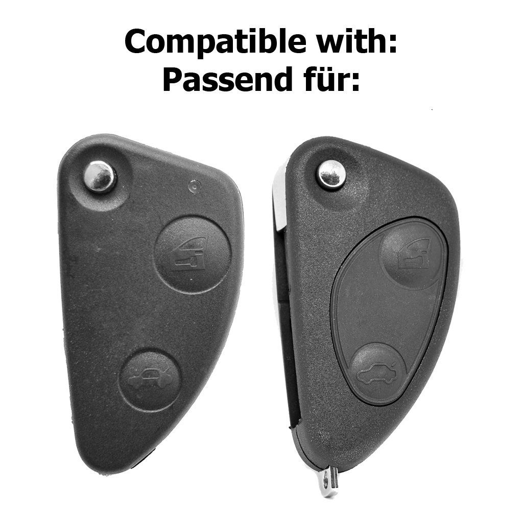 Autoschlüssel Klappschlüssel mt-key Grau, 156 Romeo GT Alfa 2 97-10 für Tasten Schutzhülle Softcase Silikon 147 Schlüsseltasche