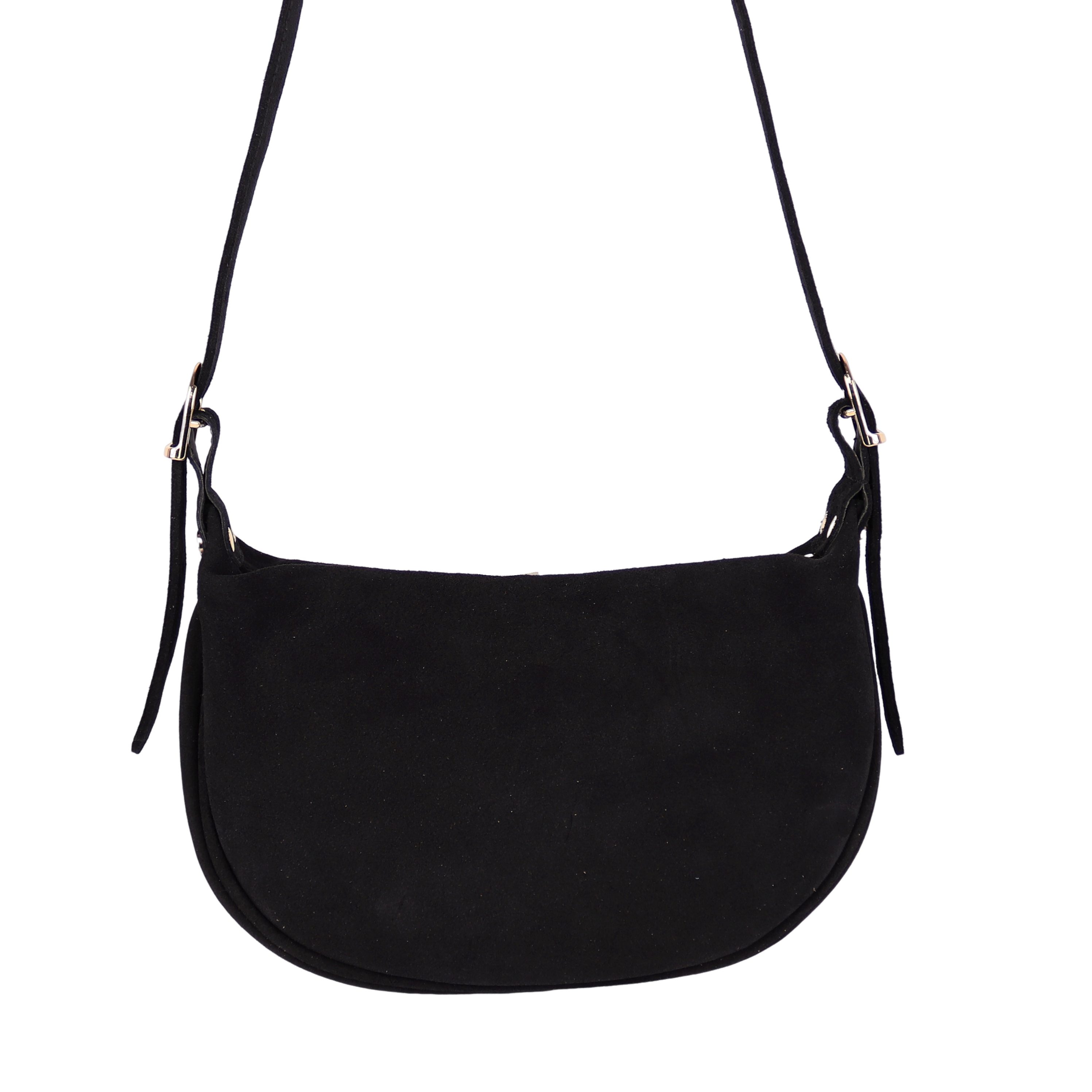 MIRROSI Umhängetasche Damen Crossbody Bag, Wildleder Echtleder Made In Italy, Mittelgroße Damen Tasche 26x16x10cm