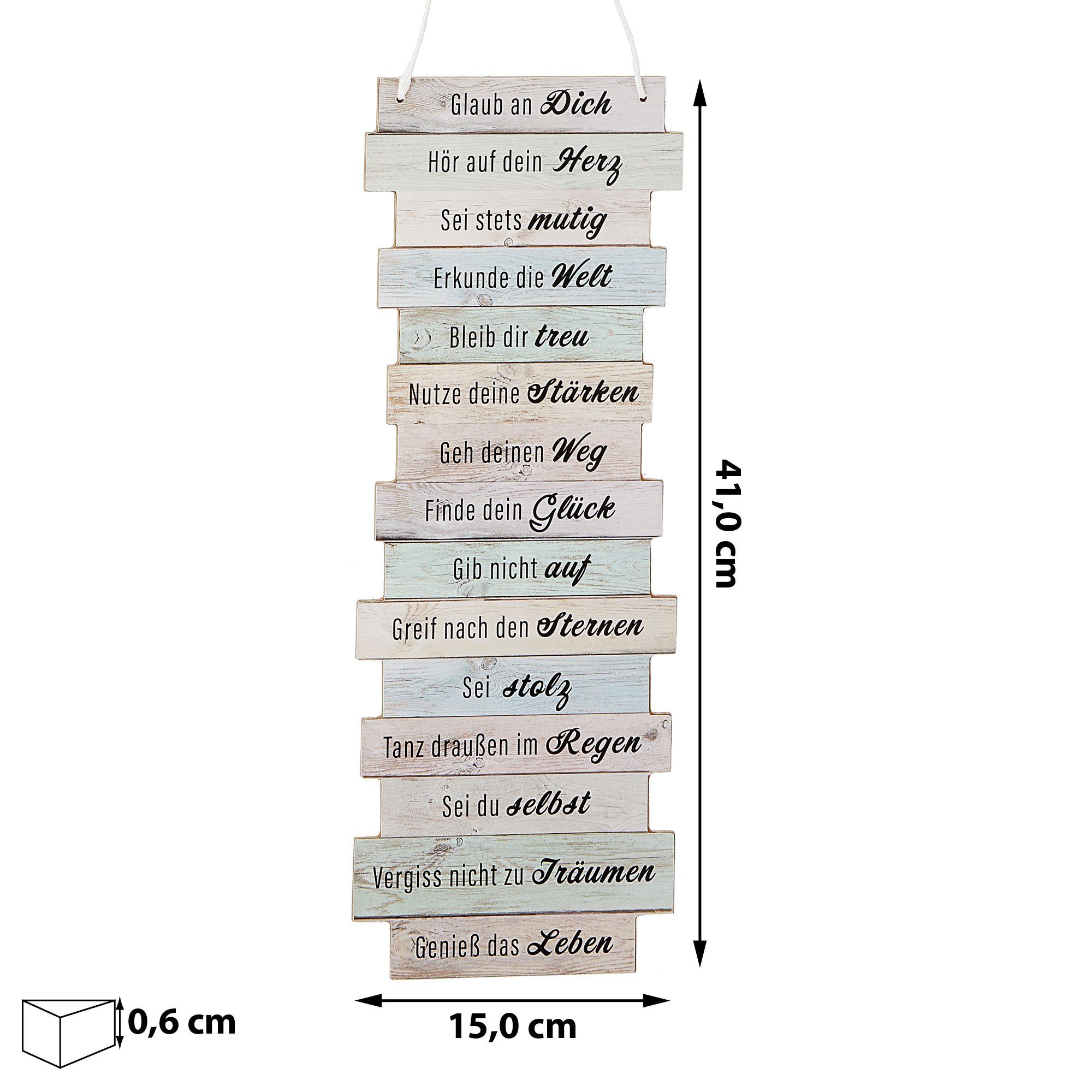 CEPEWA Kunstdruck Plankenschild "Bitte glaub an dich" Wanddekoration, Bitte günstig online kaufen