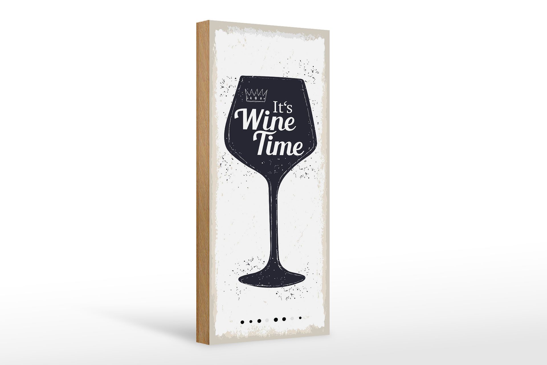 Holzbild Spruch Wein It´s Wine Time 10x27cm