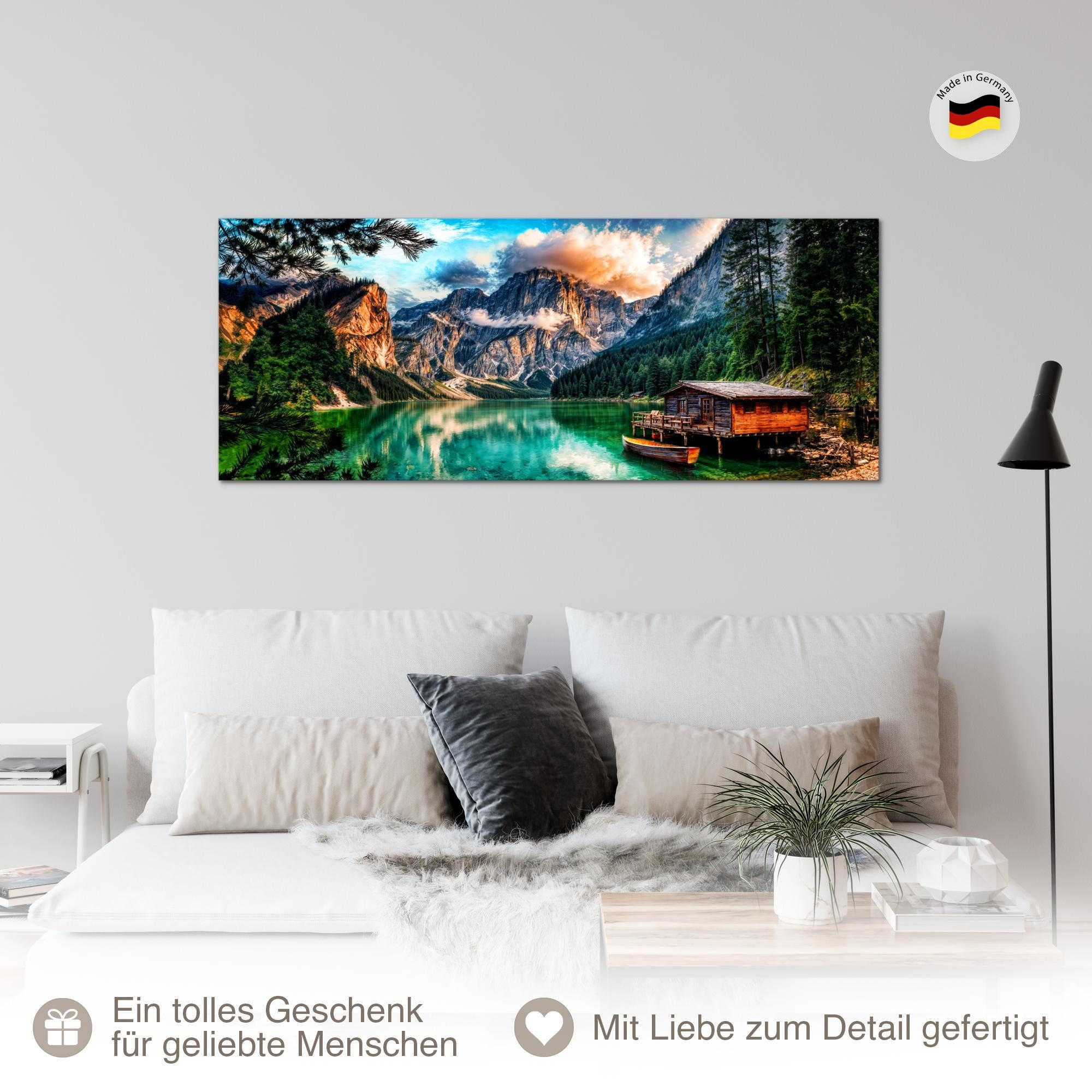 Runa Art Wandbild Natur Landschaft Bild Wohnzimmer Schlafzimmer Deko, Berge Sommer – Bild 4 von 5