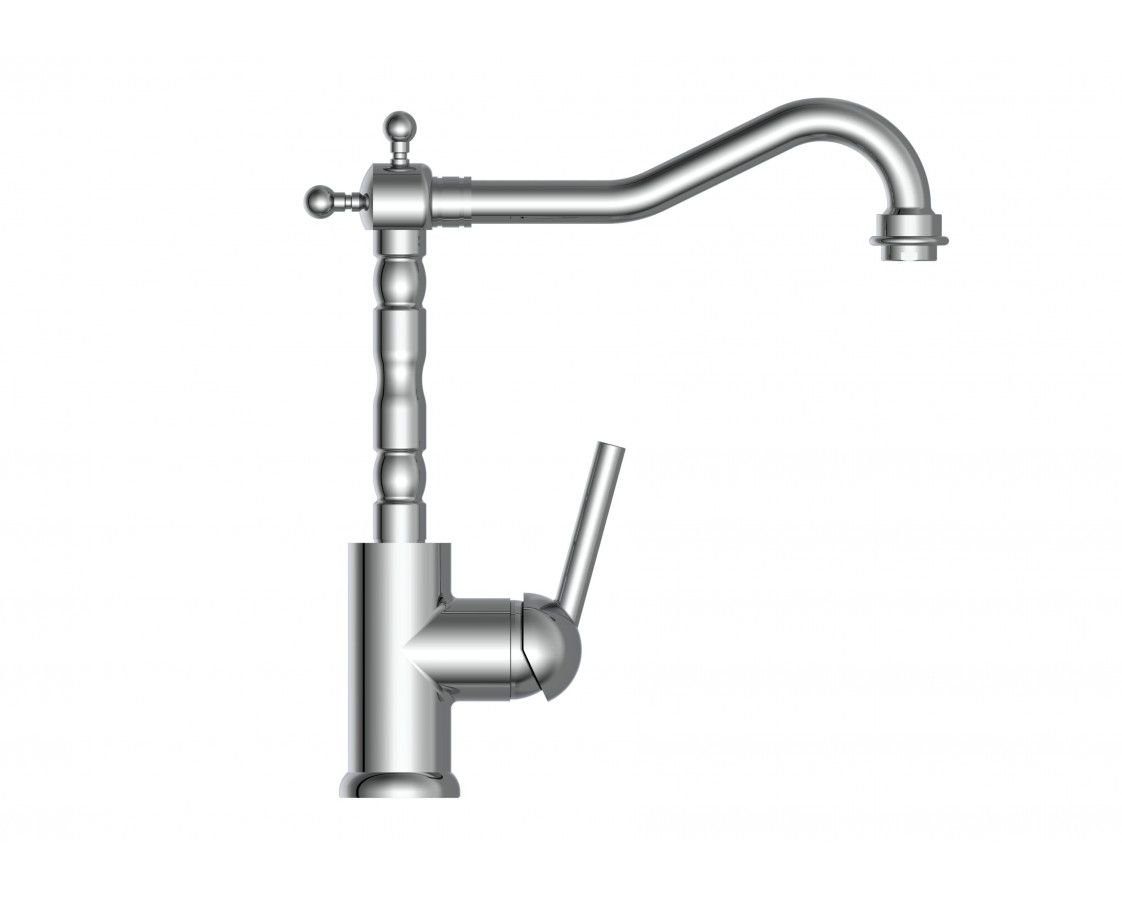 Eyckhaus kitchen & cooking Spültischarmatur OXFORD Wasserhahn Küchearmatur in Retrodesign 360° schwenkbarer Auslauf Chrom