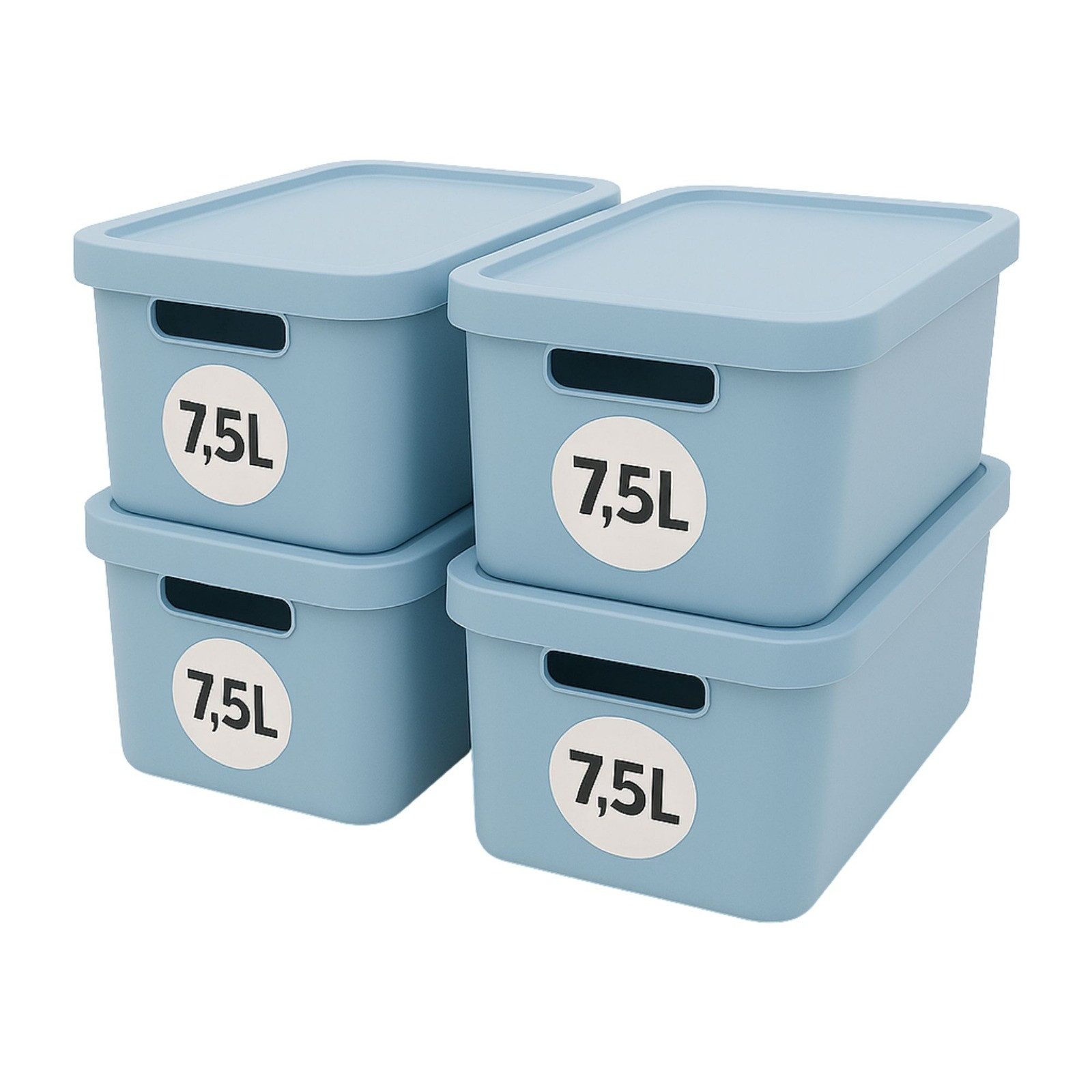 Plastard Aufbewahrungsbox mit Deckel von 7,5 - 31 Liter in verschied, Farben, Transportbox (4er-Set, 4 St), Lagerbox, Spielzeugbox, BPA-Frei Storagebox