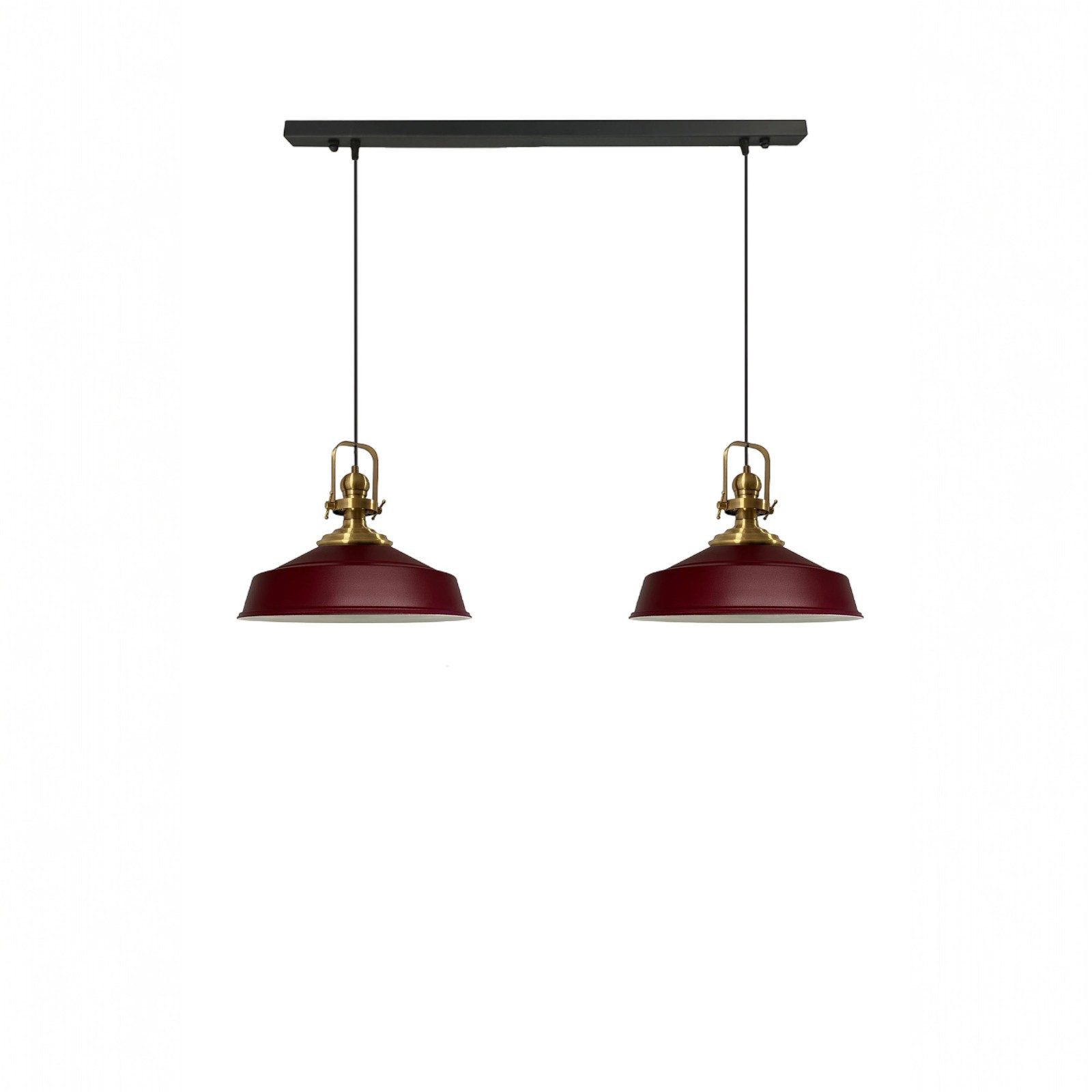 Bamyum Pendelleuchte Asletl Hängelampe aus Metall 2 Flammige, E27, Vintage Lampe, ohne Leuchtmittel