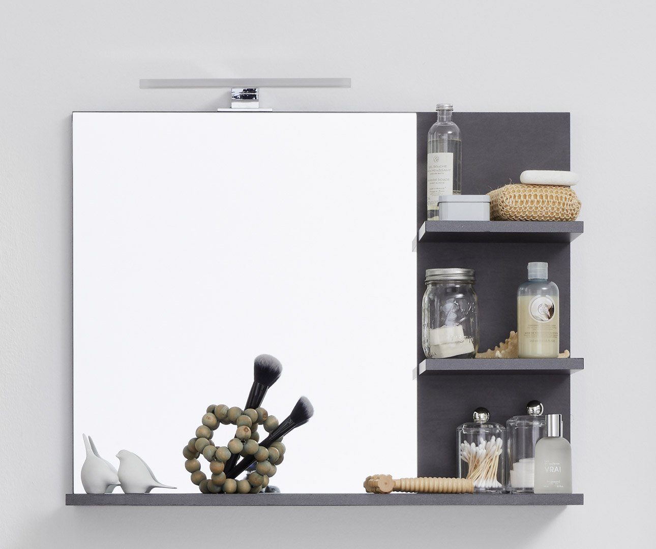 ebuy24 Badezimmerspiegelschrank CancunIndy Bad Spiegel Eiche Dekor.