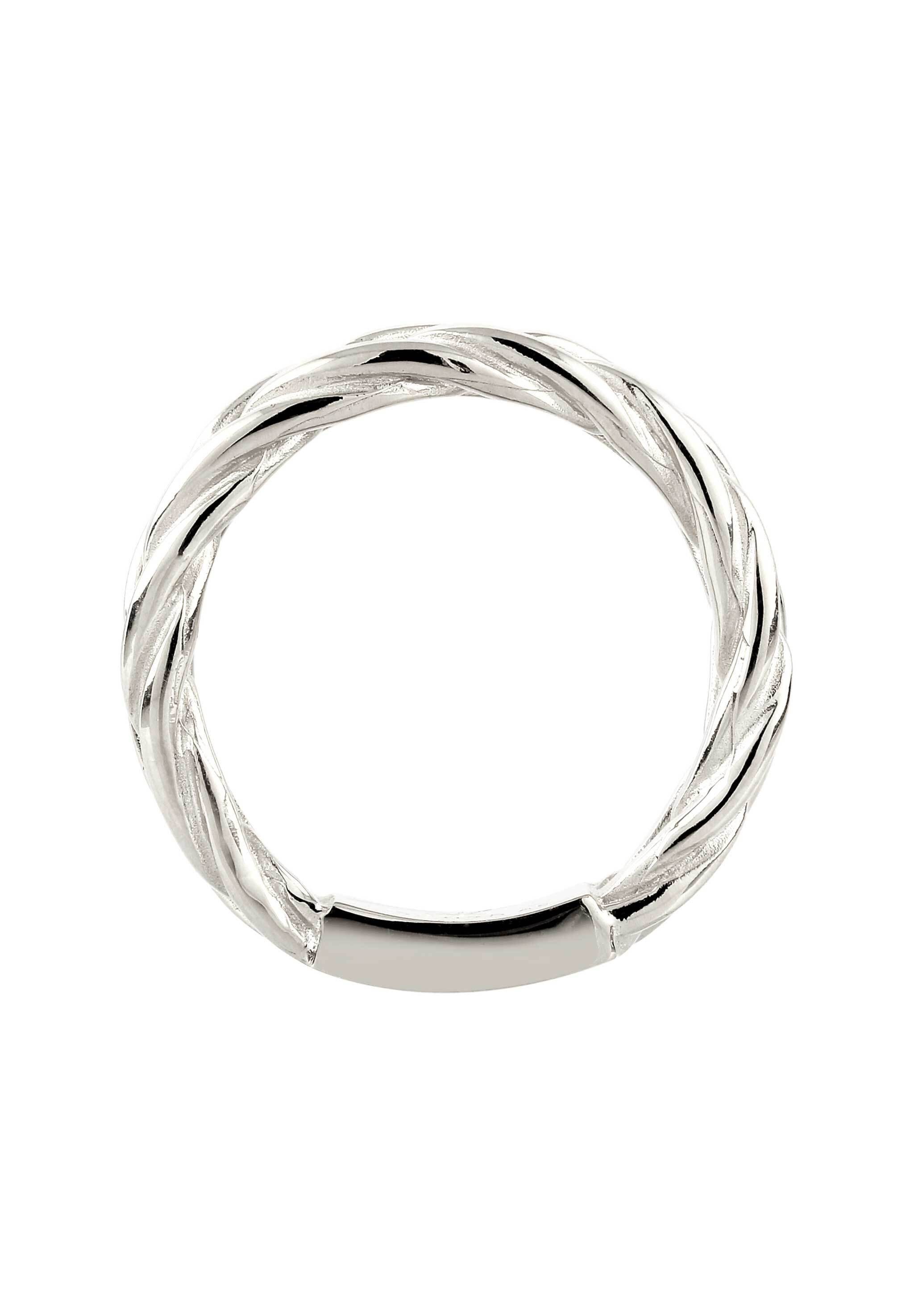 Kuzzoi Silberring Bandring Zopfkette Design 925 Sterling Silber