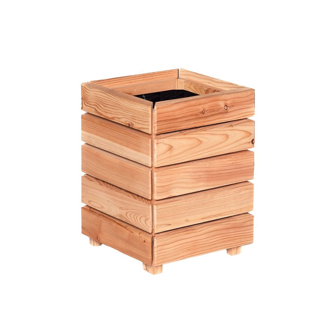 Mega-Holz Pflanzkübel Modulo aus Lärchenholz - Naturbelassener Blumenkasten für den Garten (DIY-Set), 30 x 30 x 39 cm, 35 L Fassungsvermögen