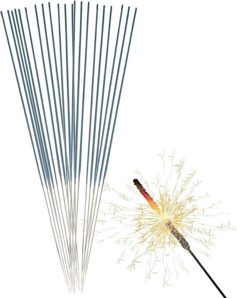happy sparks® Geburtstagskerze 50x Wunderkerzen 28 cm - Sternspritzer - Feuerwerk Silvester Kat. F1 (Packung, 50-tlg., 50x Wunderkerzen 28 cm), Kat. F1
