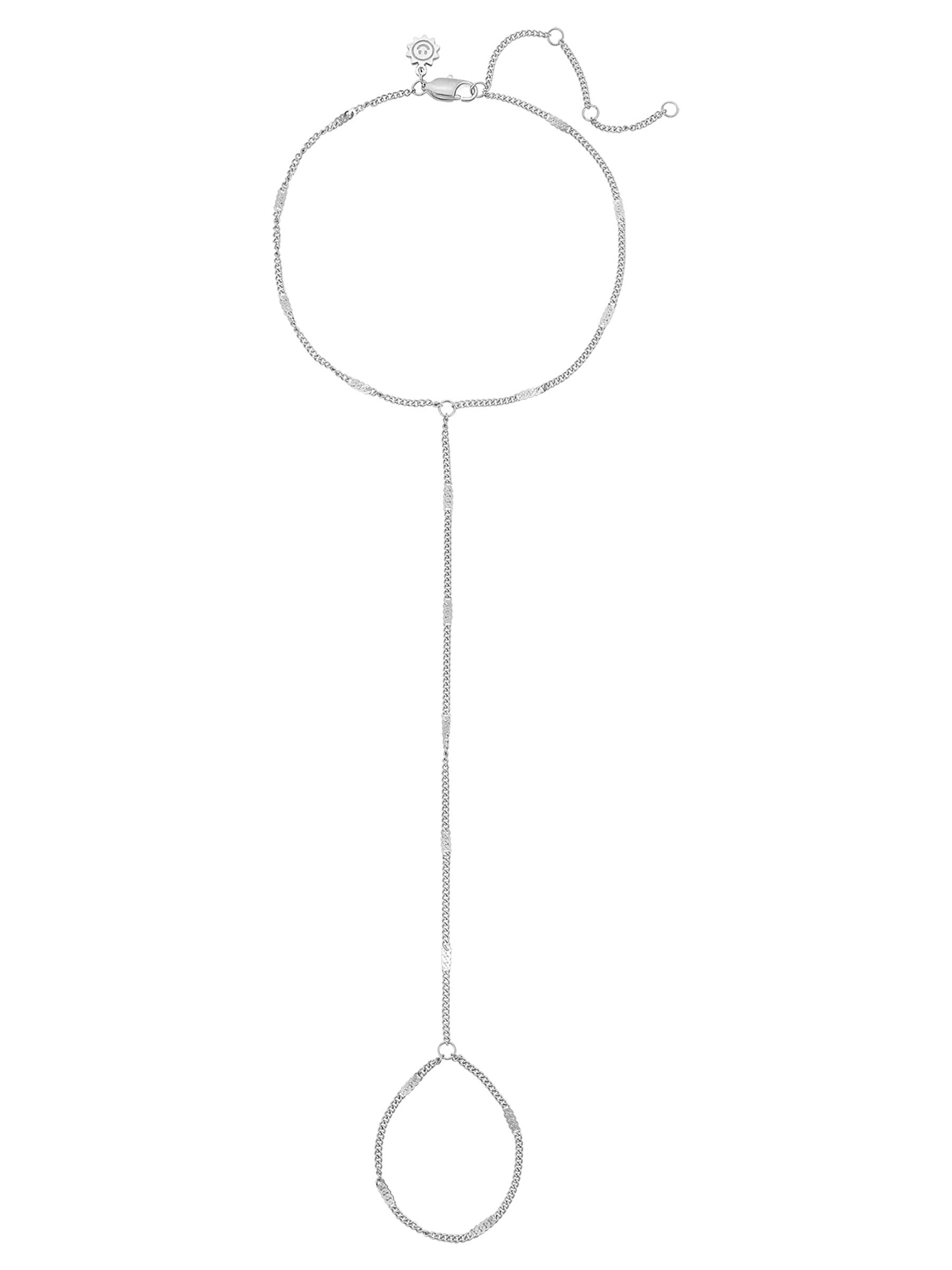 Hey Happiness Fußkette mit Zehenring Starburst – Edelstahl Fußschmuck wasserfest, verstellbare Damen Fußkettchen Toe Chain Anklet, 18K vergoldet