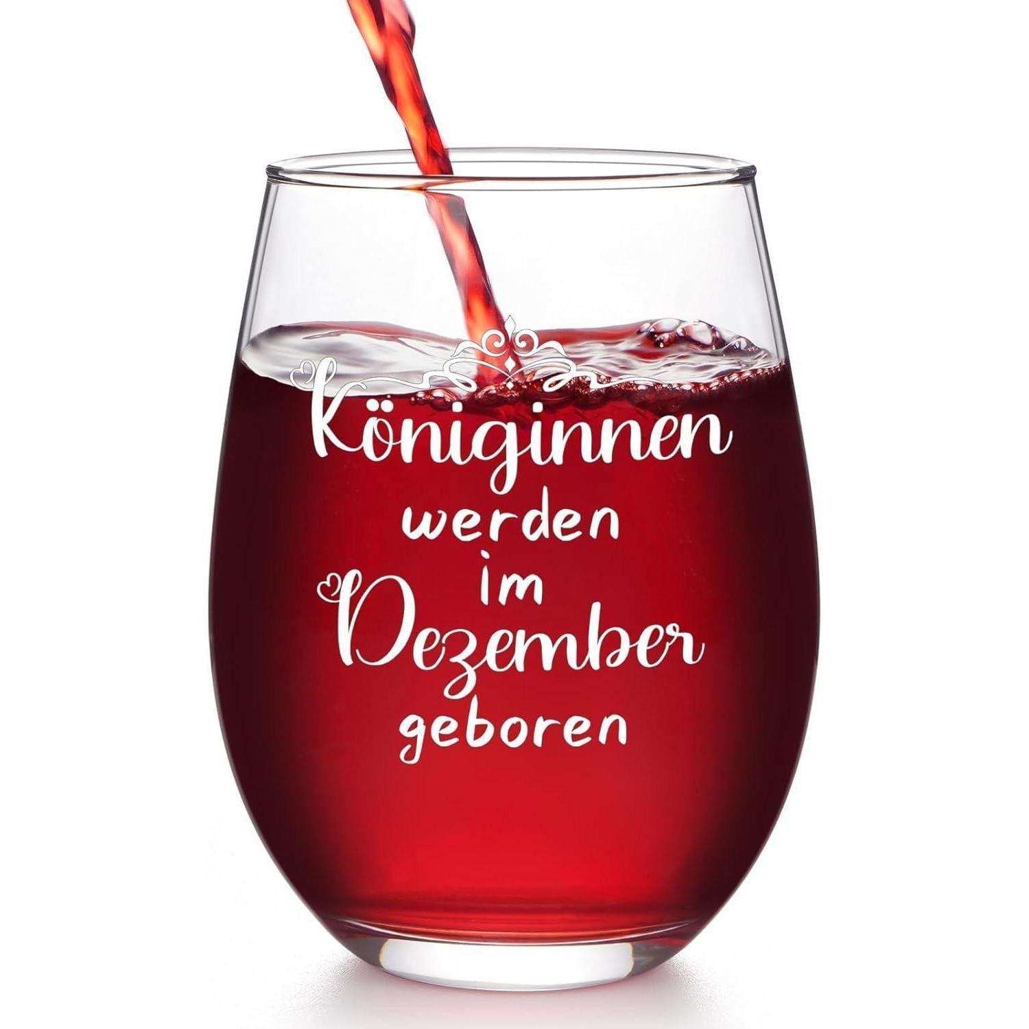 LuxusKollektion Weinglas Weinglas Geschenk Königinnen Werden im Dezember Geboren, Glas