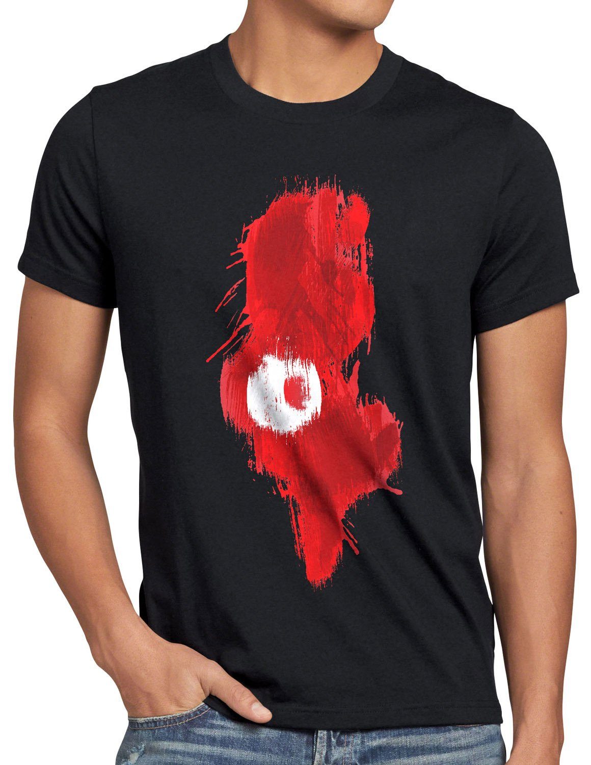 style3 Print-Shirt Herren T-Shirt Flagge Tunesien Fußball Sport Tunisia WM EM Fahne schwarz