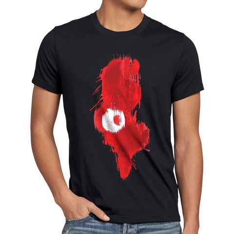 style3 Print-Shirt Herren T-Shirt Flagge Tunesien Fußball Sport Tunisia WM EM Fahne