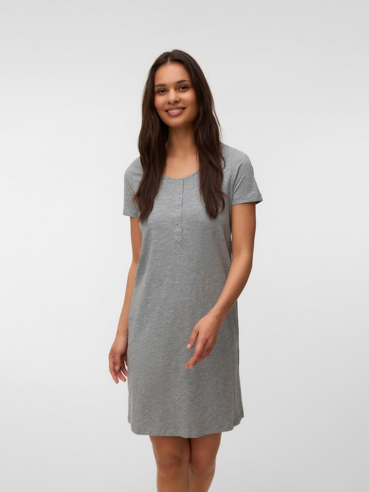 Mamalicious Umstandsnachthemd MLMIRA JRS NIGHTGOWN 2F 2-P NOOS (Packung, 2-tlg) knielanger Schnitt, lockere Passform, Kurzarm, mit Rundhalsausschnitt