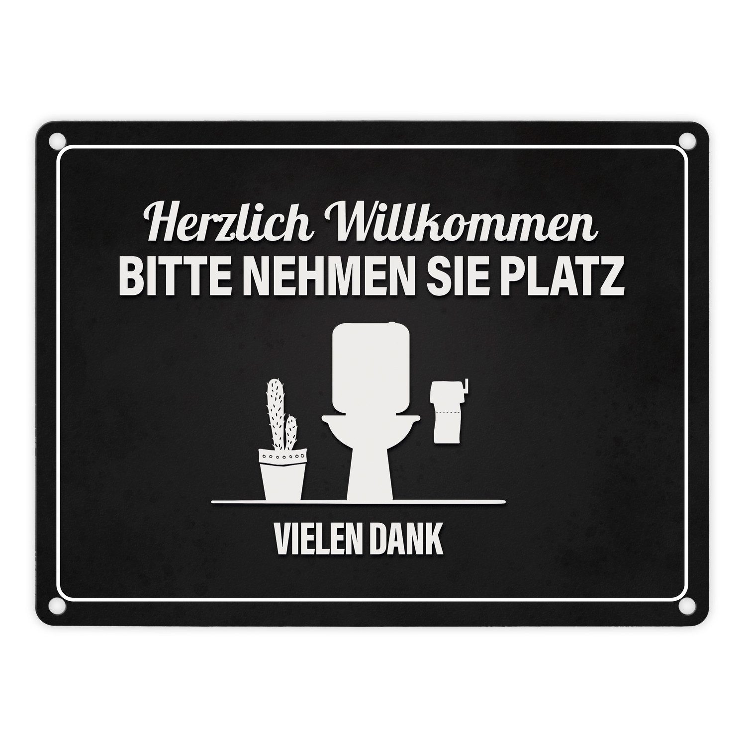 speecheese Metallschild Bitte nehmen Sie Platz Metallschild mit Toilette Mo günstig online kaufen