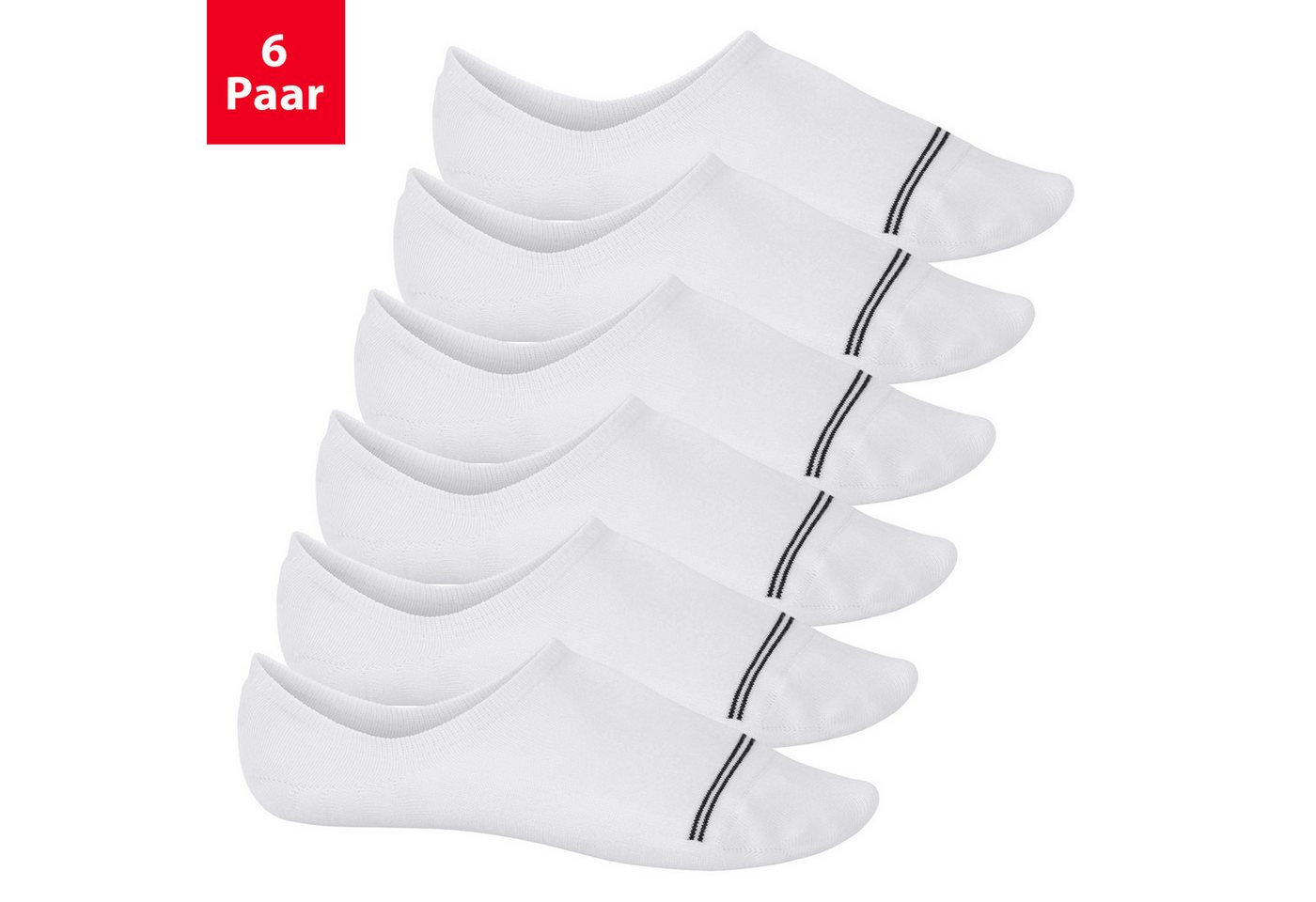 Footstar Sneakersocken Damen & Herren Füßlinge mit Anti-Slip für - Sneak it! (6-Paar)