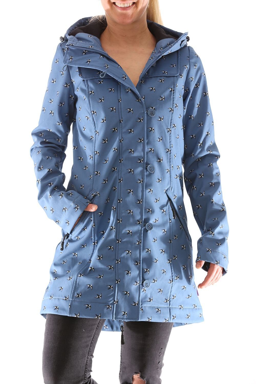 Blutsgeschwister Softshelljacke Blutsgeschwister Wild Weather Long Anorak Damen Jacke Mantel