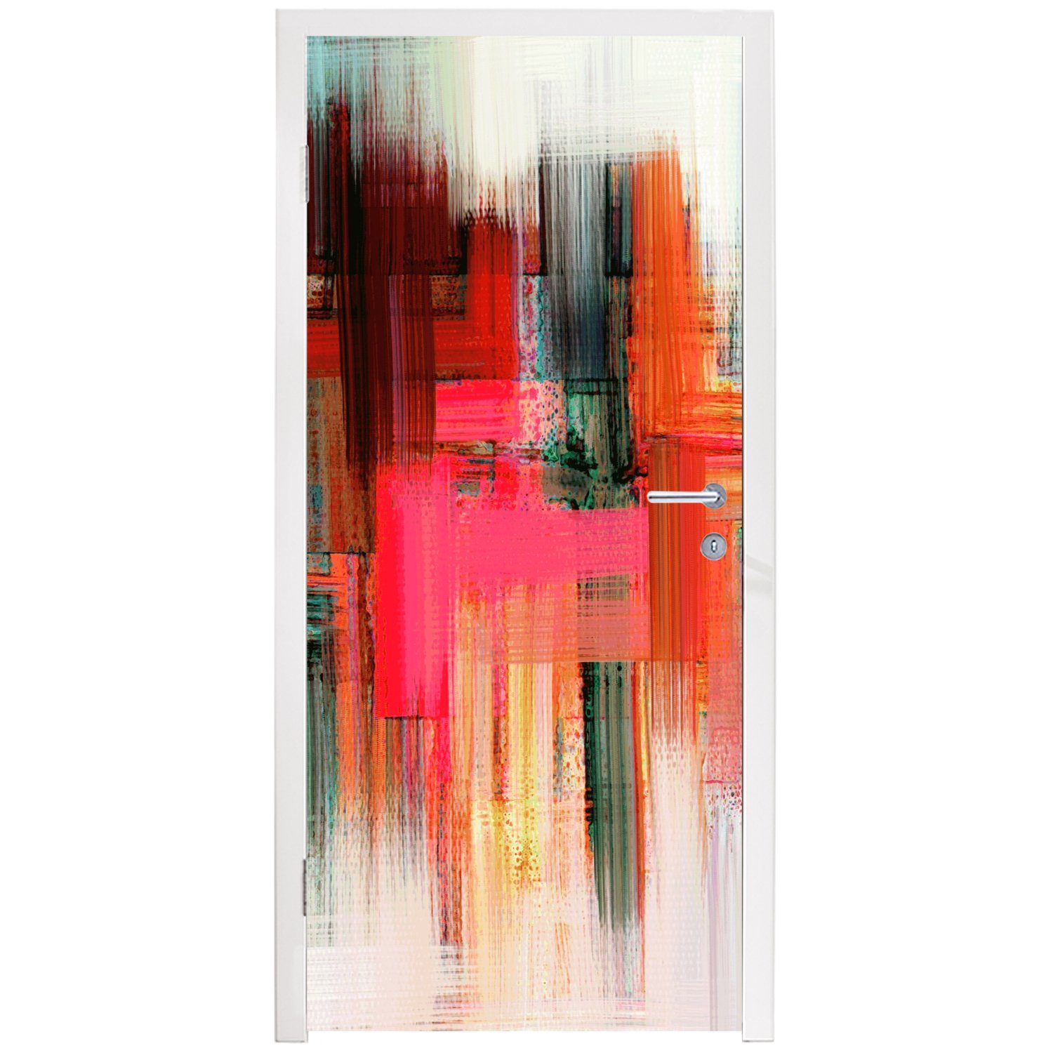 Abstrakt, für bedruckt, cm (1 St), Tür, Matt, Türaufkleber, - Ölgemälde Fototapete 75x205 Türtapete MuchoWow
