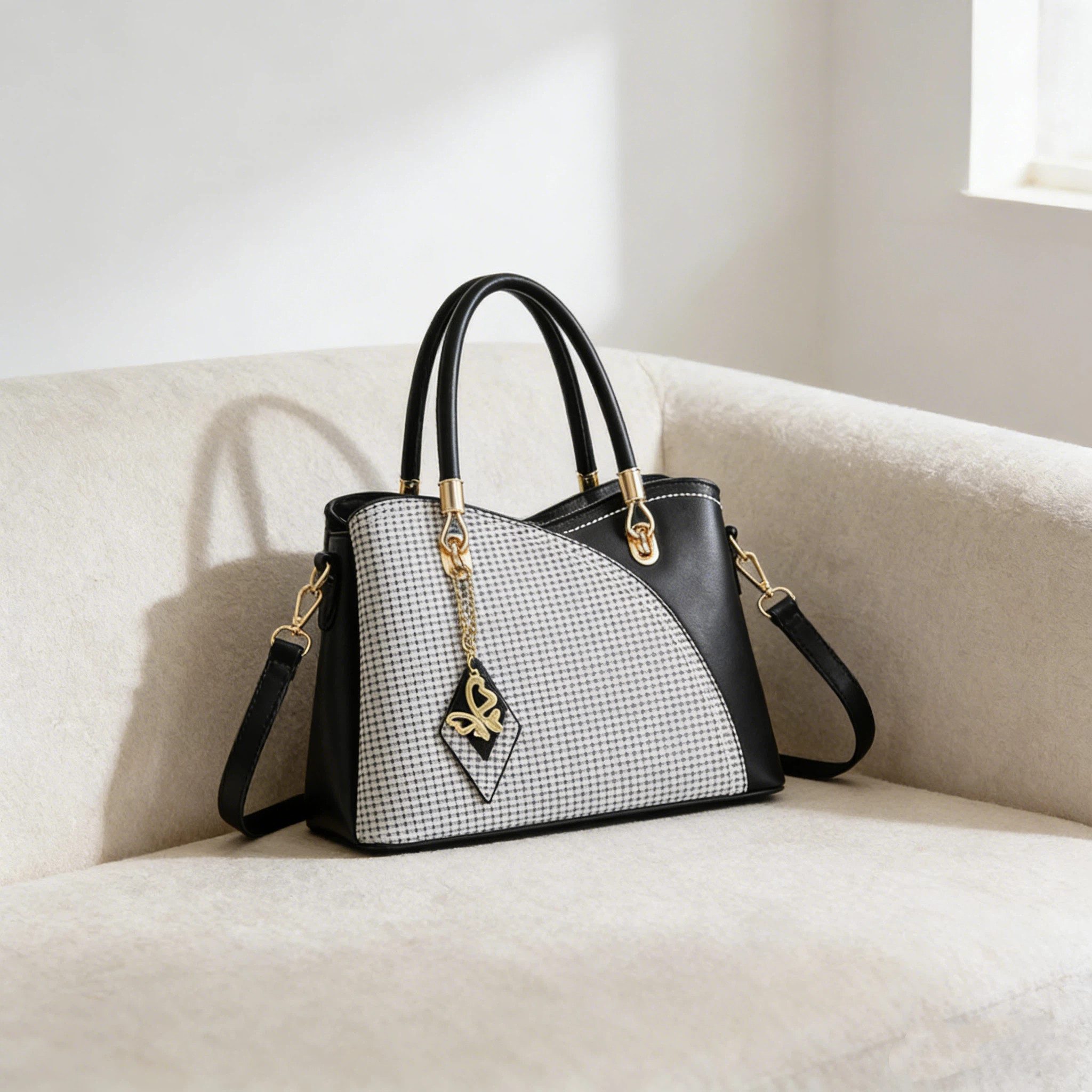 OKWISH Henkeltasche Umhängetasche Handtasche Tragetasche Bürotasche (Arbeitstasche Messenger-Tasche Top Griff Schultergurt, Freizeittasche, Unitasche, Kunstleder), für Frauen Freizeit Business Schule Büro Reisen usw