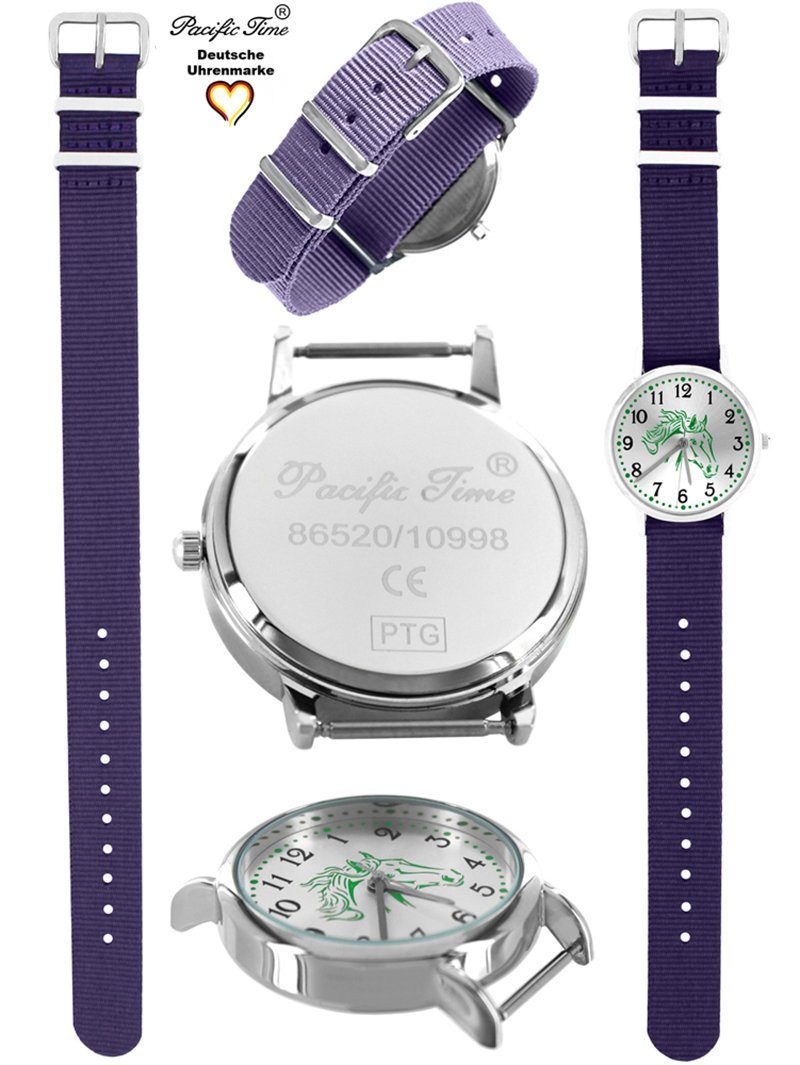 Time Quarzuhr Armbanduhr Armband Match Gratis und Wechselarmband, violett Kinder Pferd Pacific - Design Pferd Mix Versand grün grün