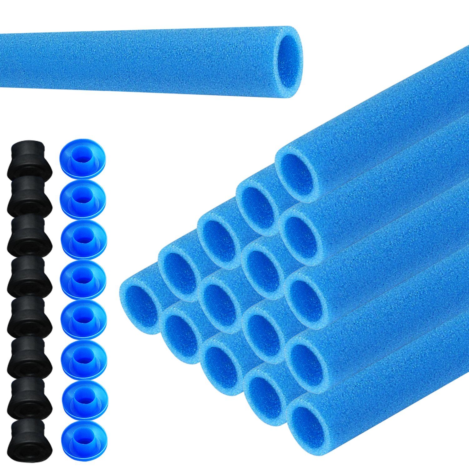 Trampolin Schaumstoff blau Schaumrohre 92 cm für 6 Stangen Sicherheitsnetz 
