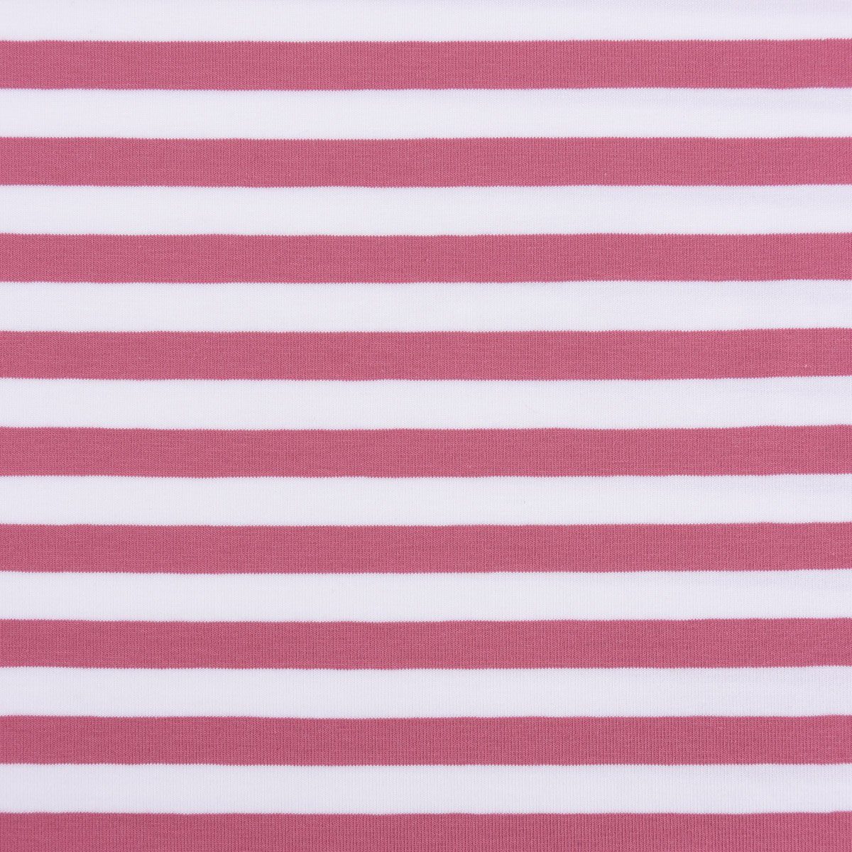 SCHÖNER LEBEN. Stoff Baumwolljersey Streifen 1cm Breite weiß altrosa 1,5m Breite