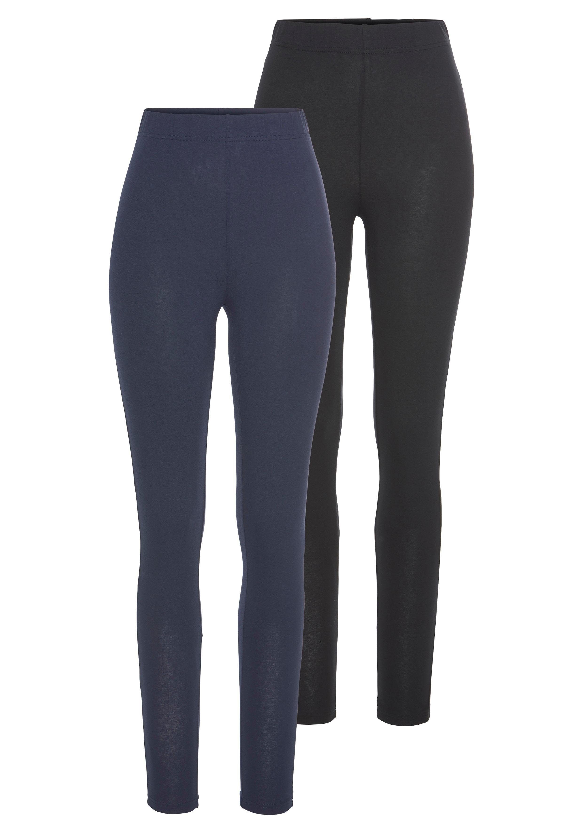 Boysen's Leggings (Packung, mit FARBE NEUE schwarz + 2er-Pack) Baumwolle marine