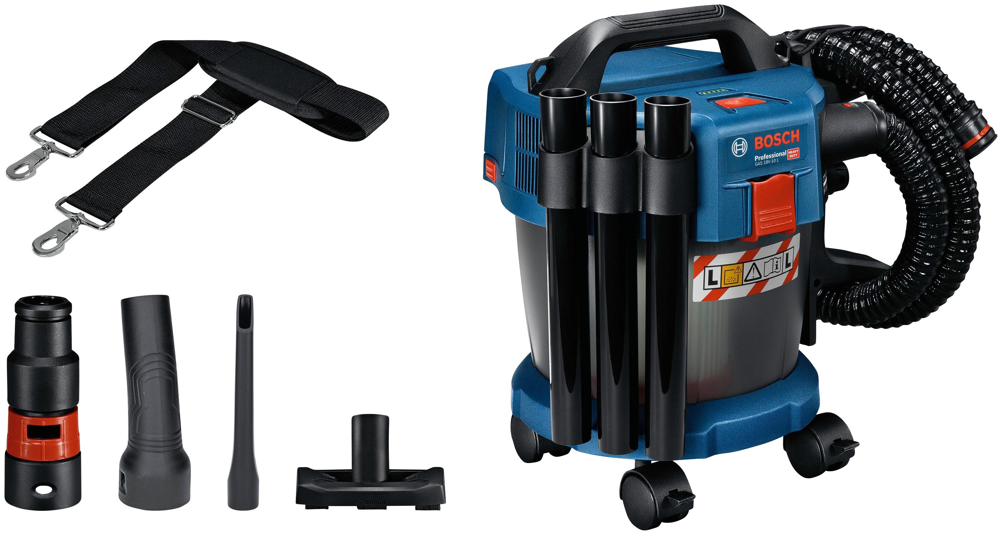 Bosch Professional Nass-Trocken-Akkusauger GAS 18V-10, beutellos, 10 l, inkl. Zubehör, ohne Akku und Ladegerät