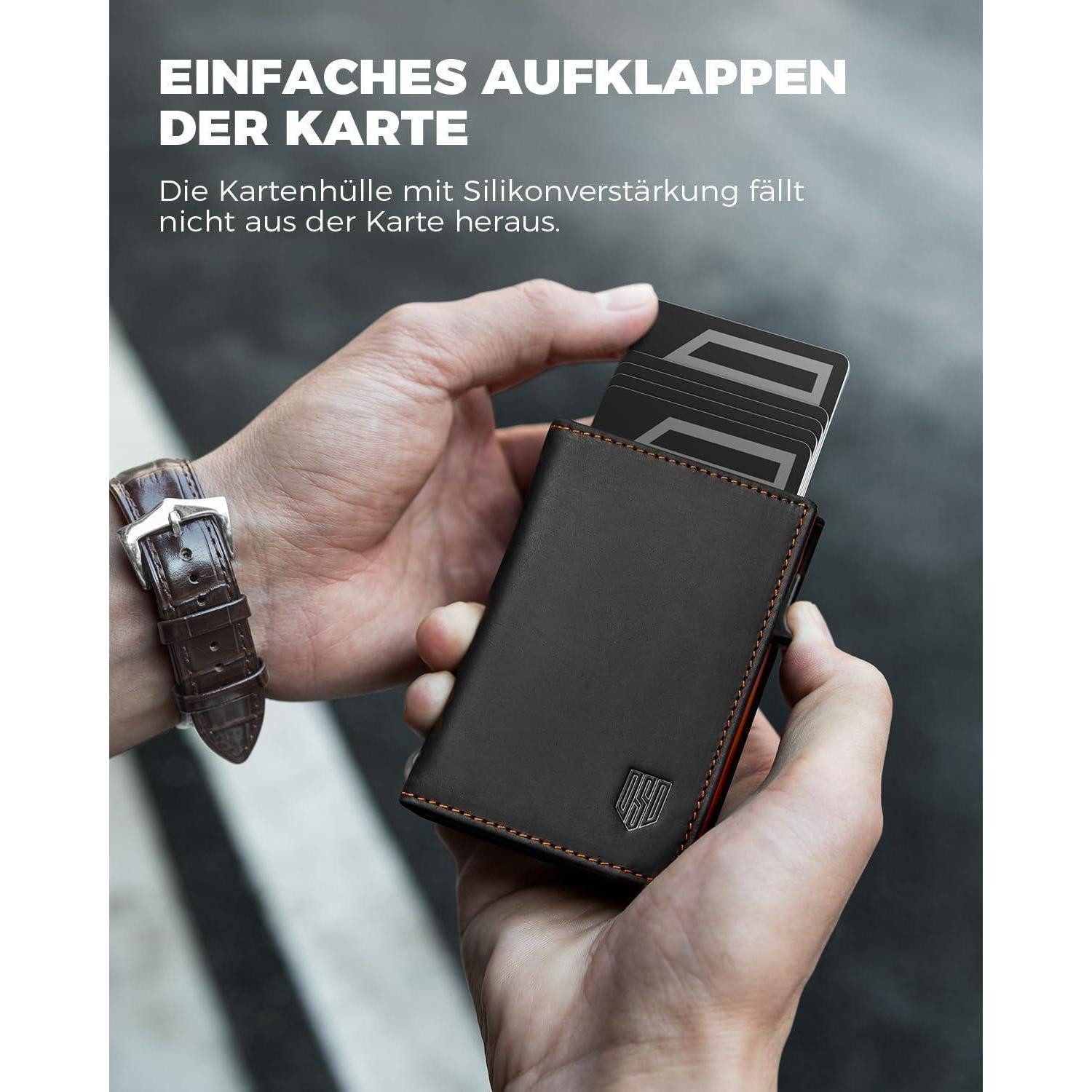 LuxusKollektion Geldbörse Slim Wallet Herren RFID Schutz Magnetverschluss Geldbörse Münzfach – Bild 5 von 5