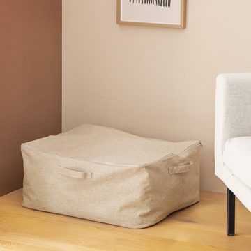 Navaris Aufbewahrungsbox XL Aufbewahrungstasche faltbar - Bettwäsche Kleidung - beige (1 St)