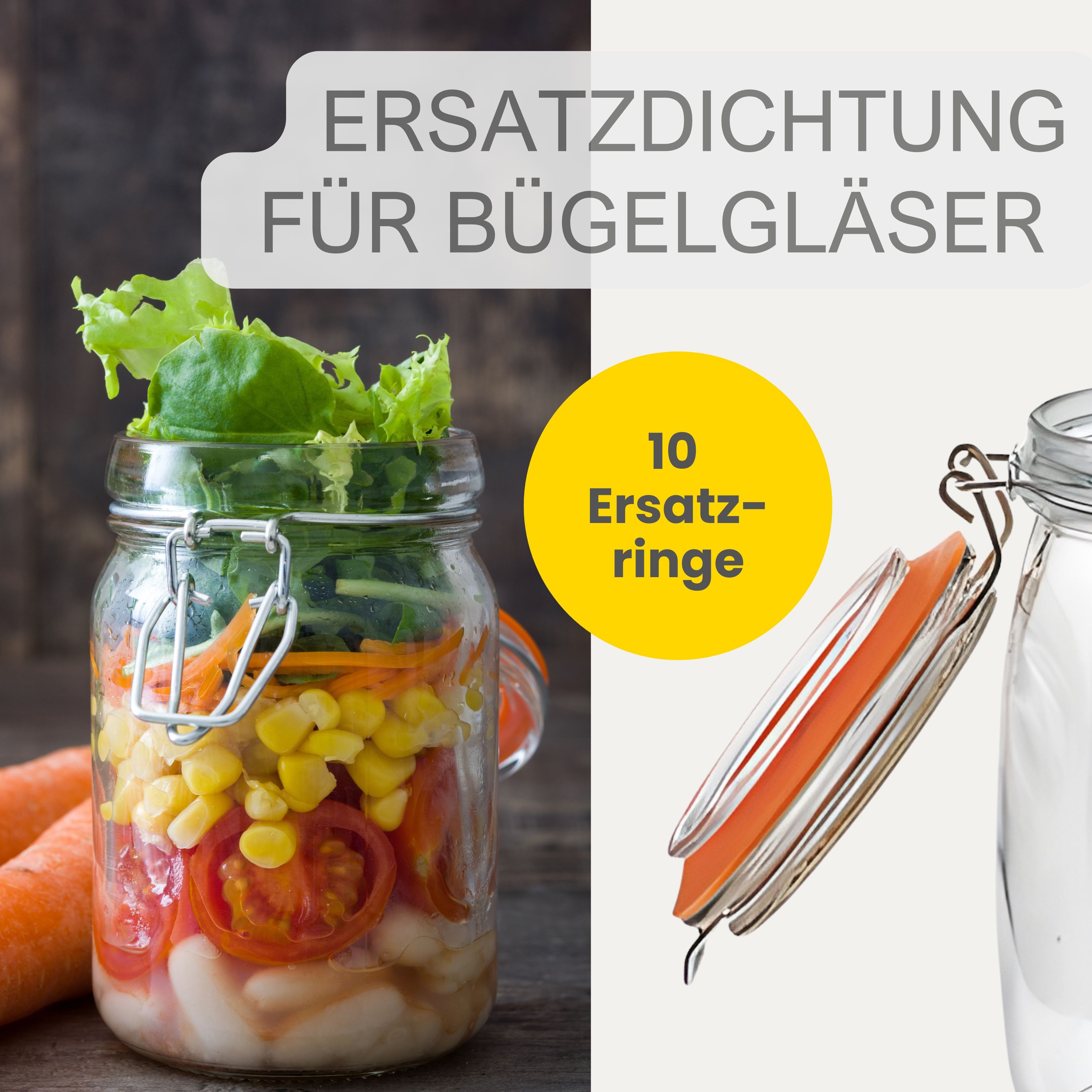 mikken Einkochring 10 Gummiringe 75x101 mm rot Naturkautschuk für Bügelgläser, paasend für Bormiloi Fido Gläser ab 1,25 Liter – Bild 4 von 4