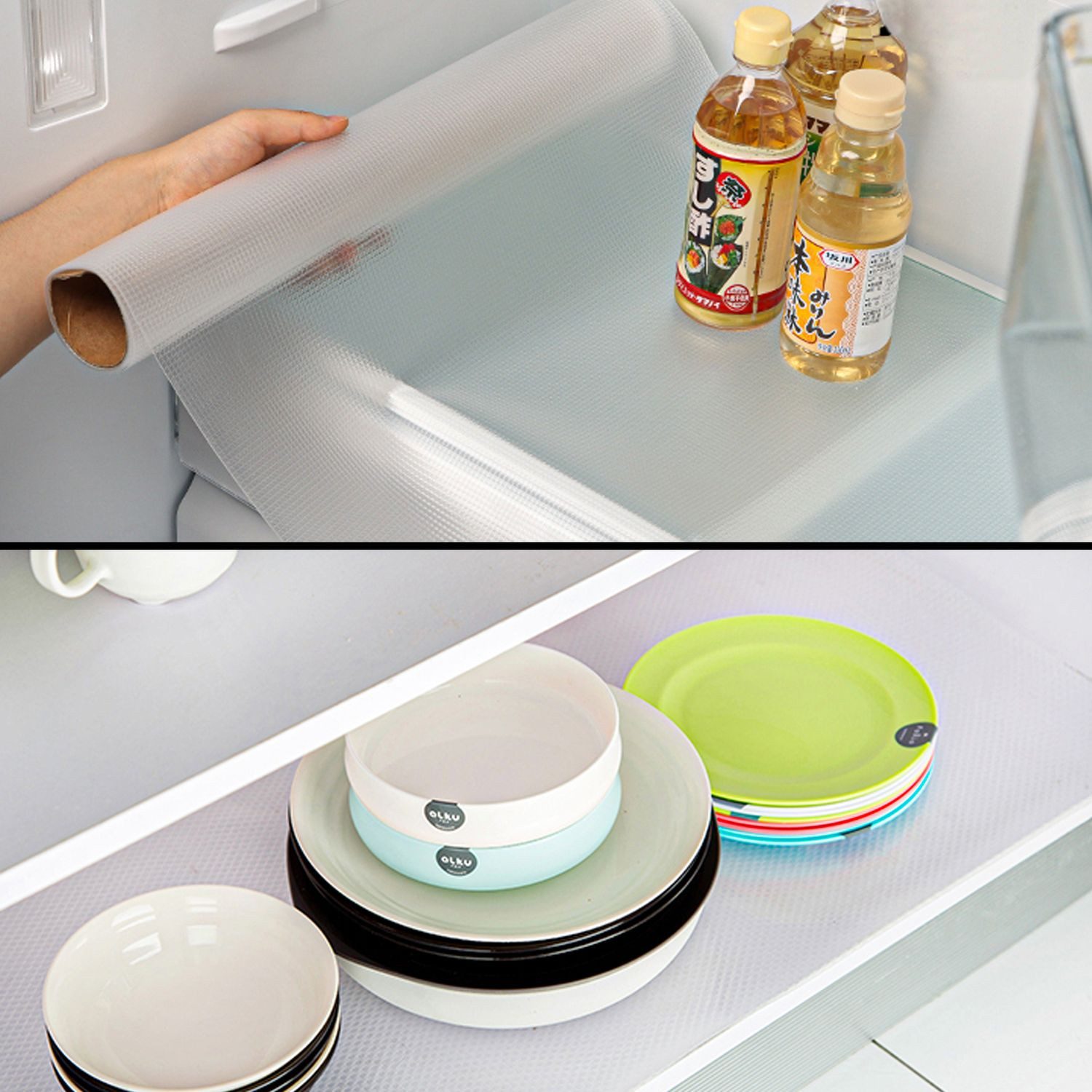 Intirilife Schubladenmatte (6 St), Anti-Bakterielle Kühlschrankmatten 6er-Set transparent 45 x 30 cm