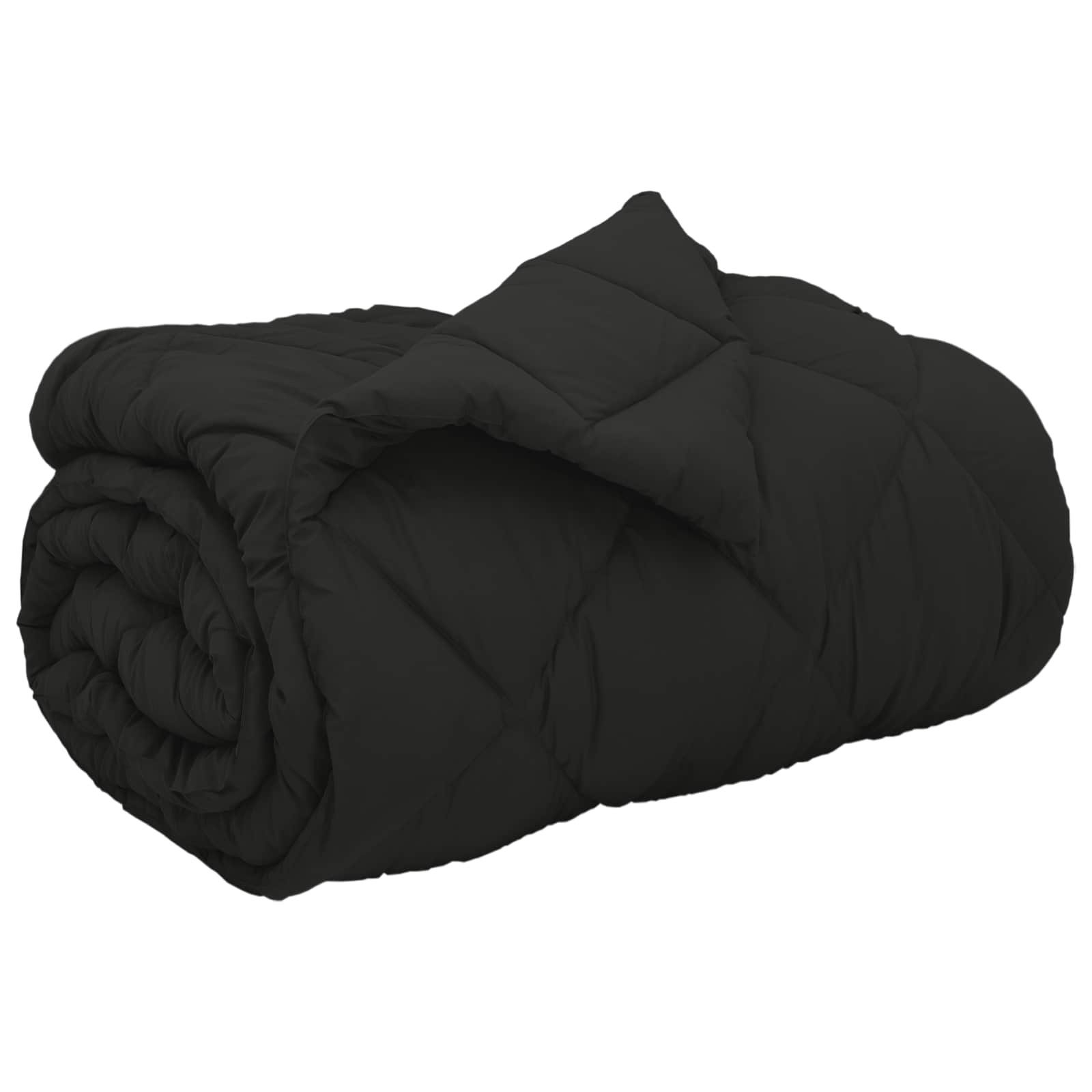 vidaXL Baumwollbettdecke Winterbettdecke Schwarz 200 x 135 cm Mikrofaser, B günstig online kaufen