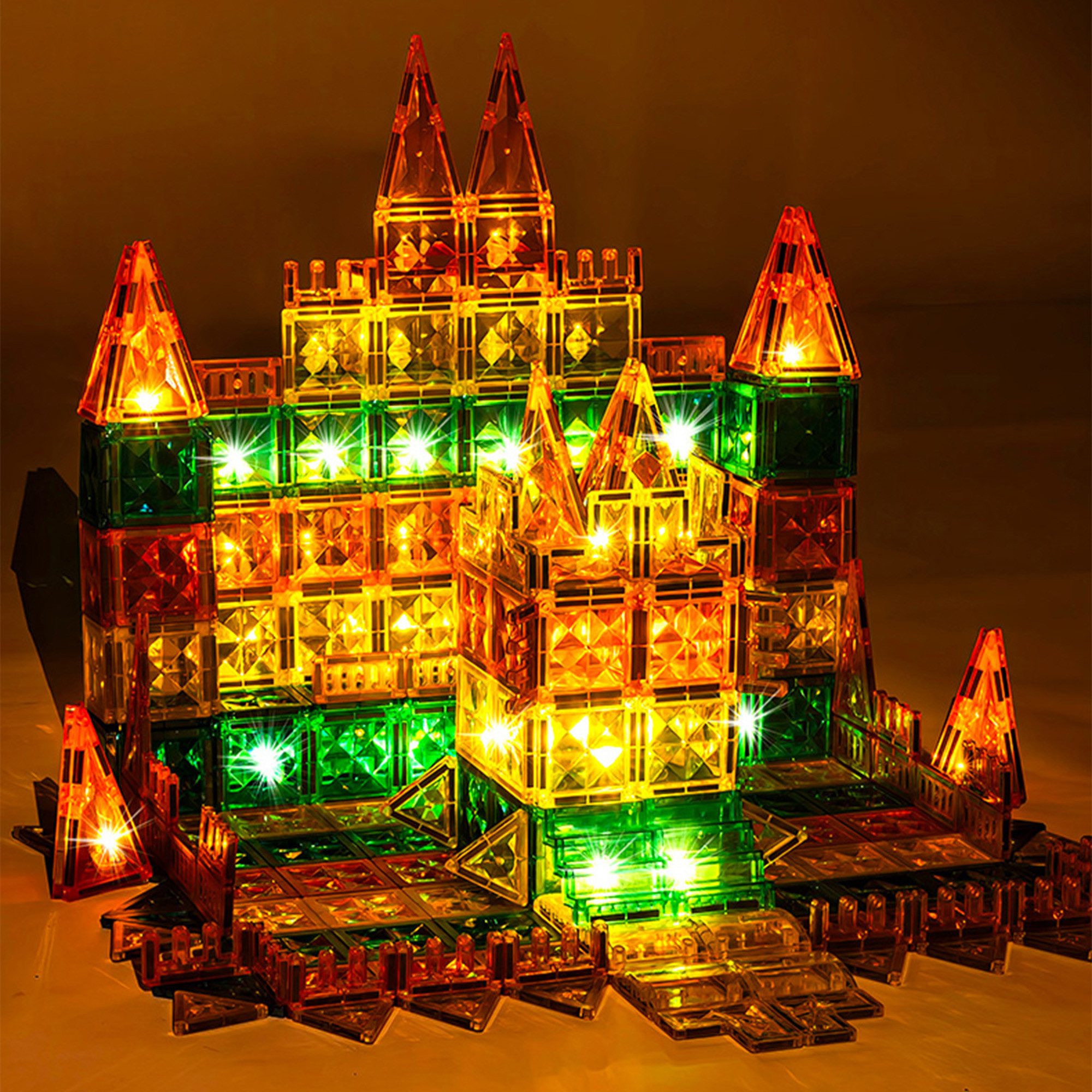 Luckice Steckspielzeug magnetische bausteine, magnetspiel, spielzeug für draußen, (Magnetische Bausteine Spielzeug, 78tlg Magnetbausteine, starke Magnete, LED, Dino, ABS, STEM, Aufbewahrungstasche, 78-tlg), spielzeug ab 6 jahre jungen,  Lernspielzeug, vielseitiges Geschenk